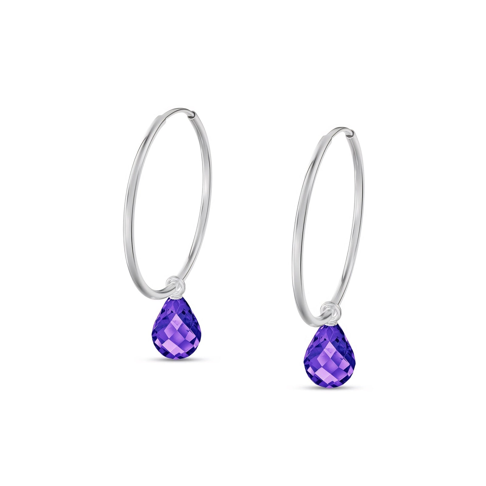 White Gold Earrings Blue Topaz 10K — Marisa