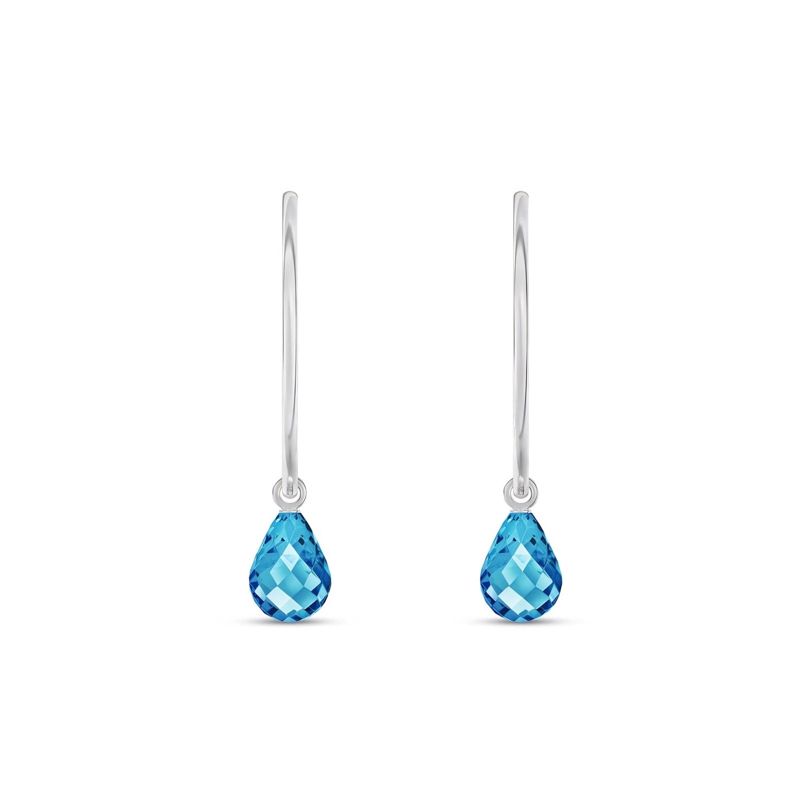 White Gold Earrings Blue Topaz 10K — Marisa