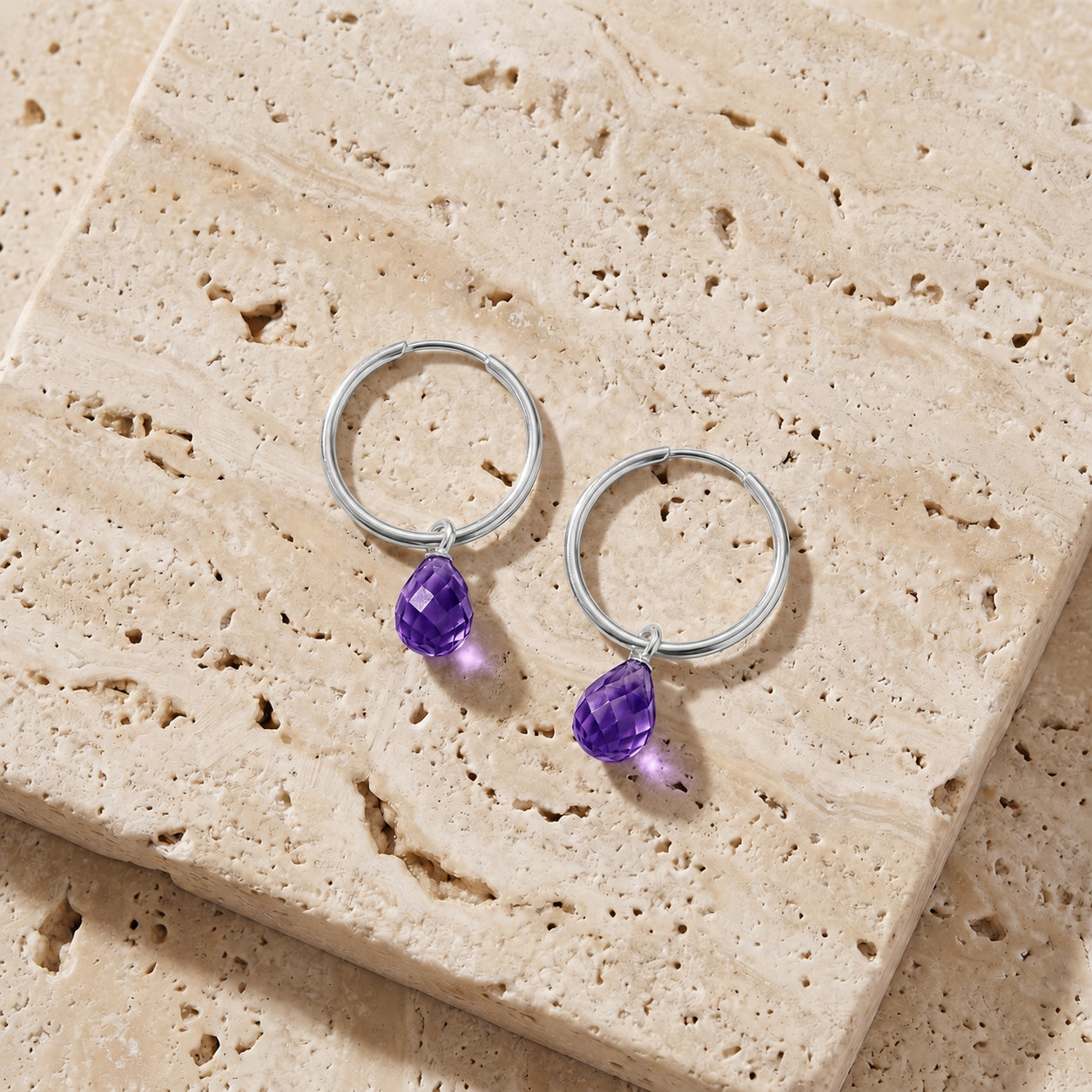 White Gold Earrings Blue Topaz 10K — Marisa