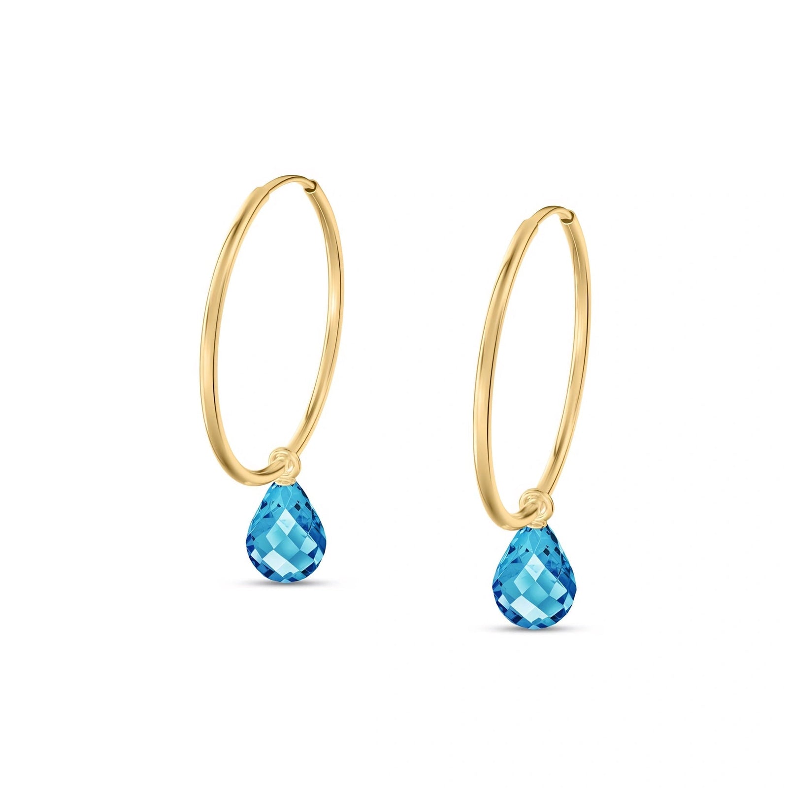 Yellow Gold Earrings Blue Topaz 10K — Marisa