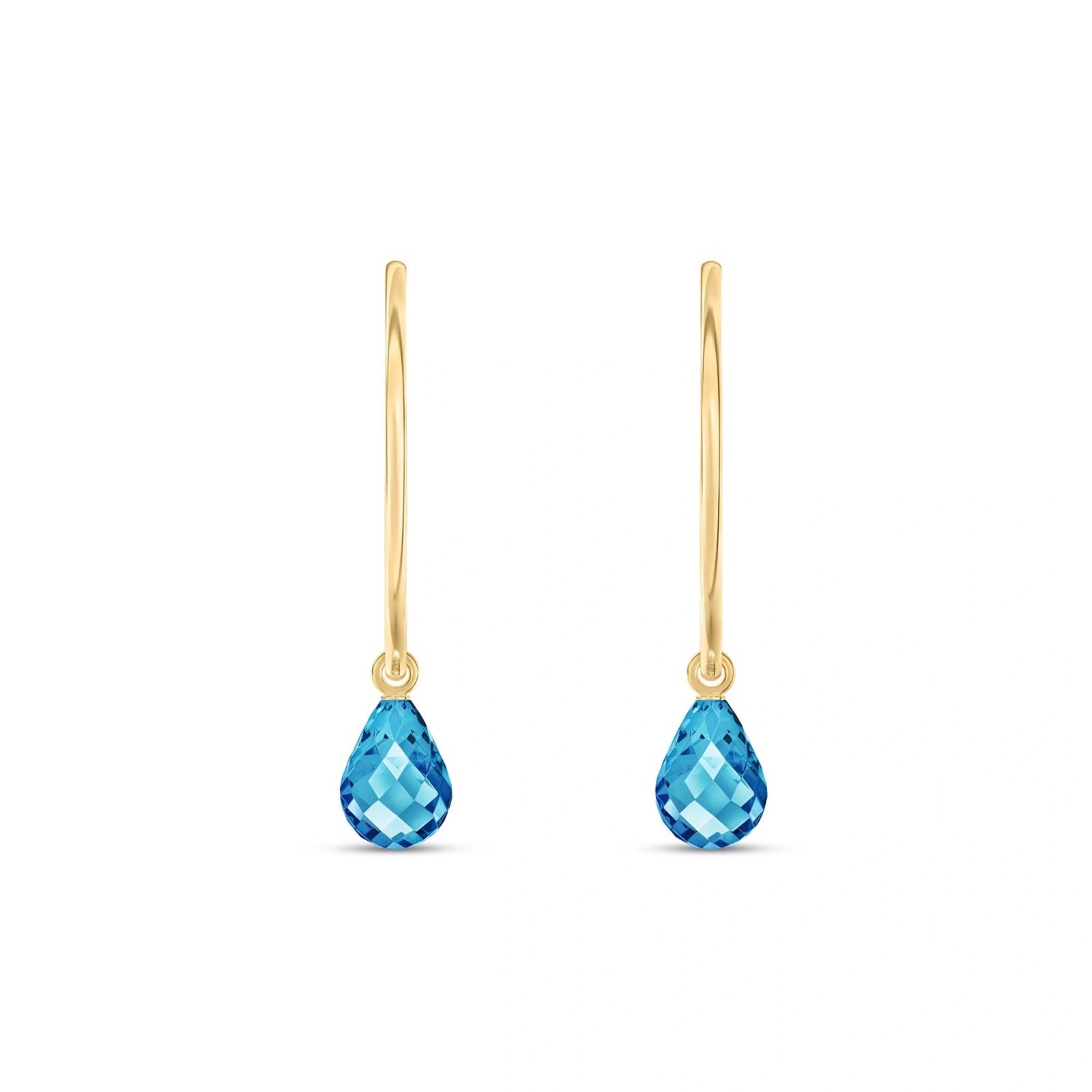 Yellow Gold Earrings Blue Topaz 10K — Marisa