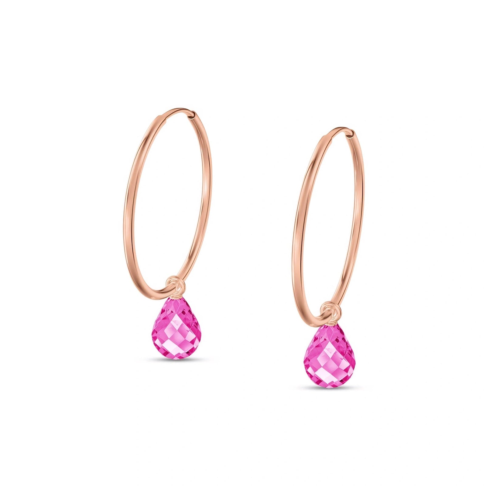 Rose Gold Earrings Pink Topaz 10K — Marisa