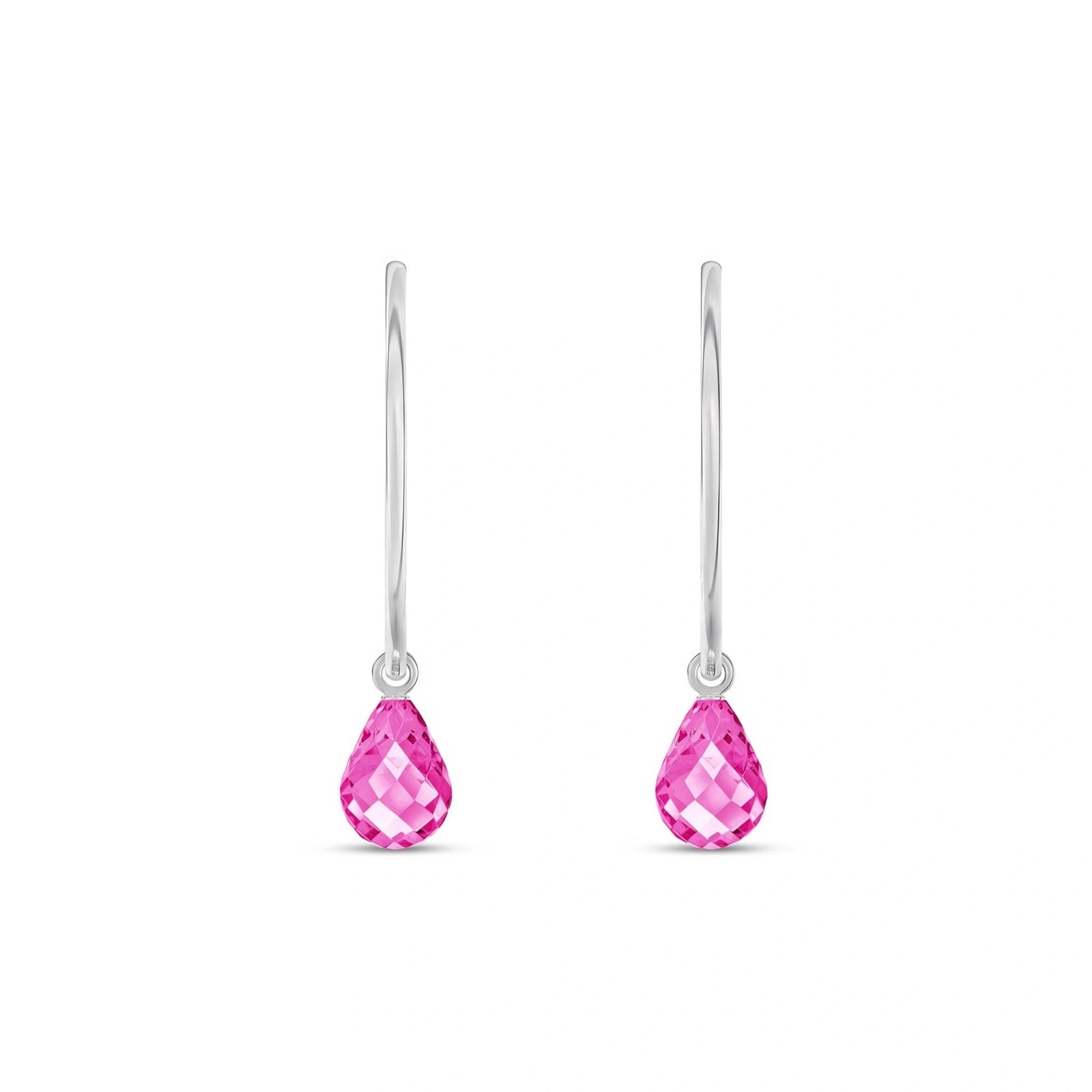 White Gold Earrings Pink Topaz 10K — Marisa
