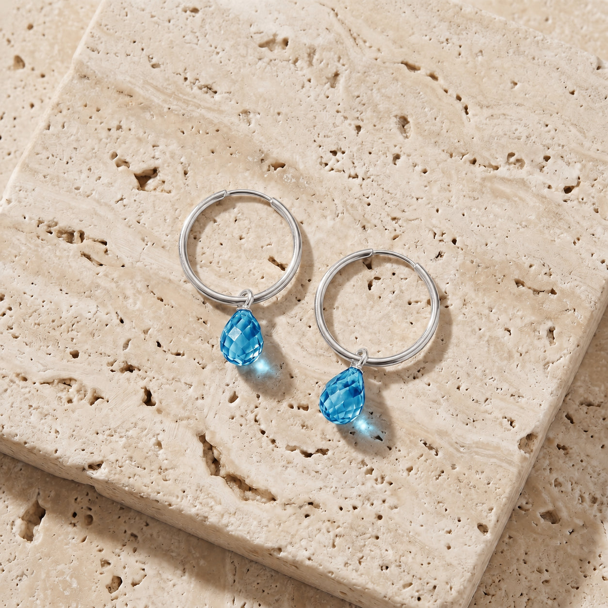 White Gold Earrings Pink Topaz 10K — Marisa