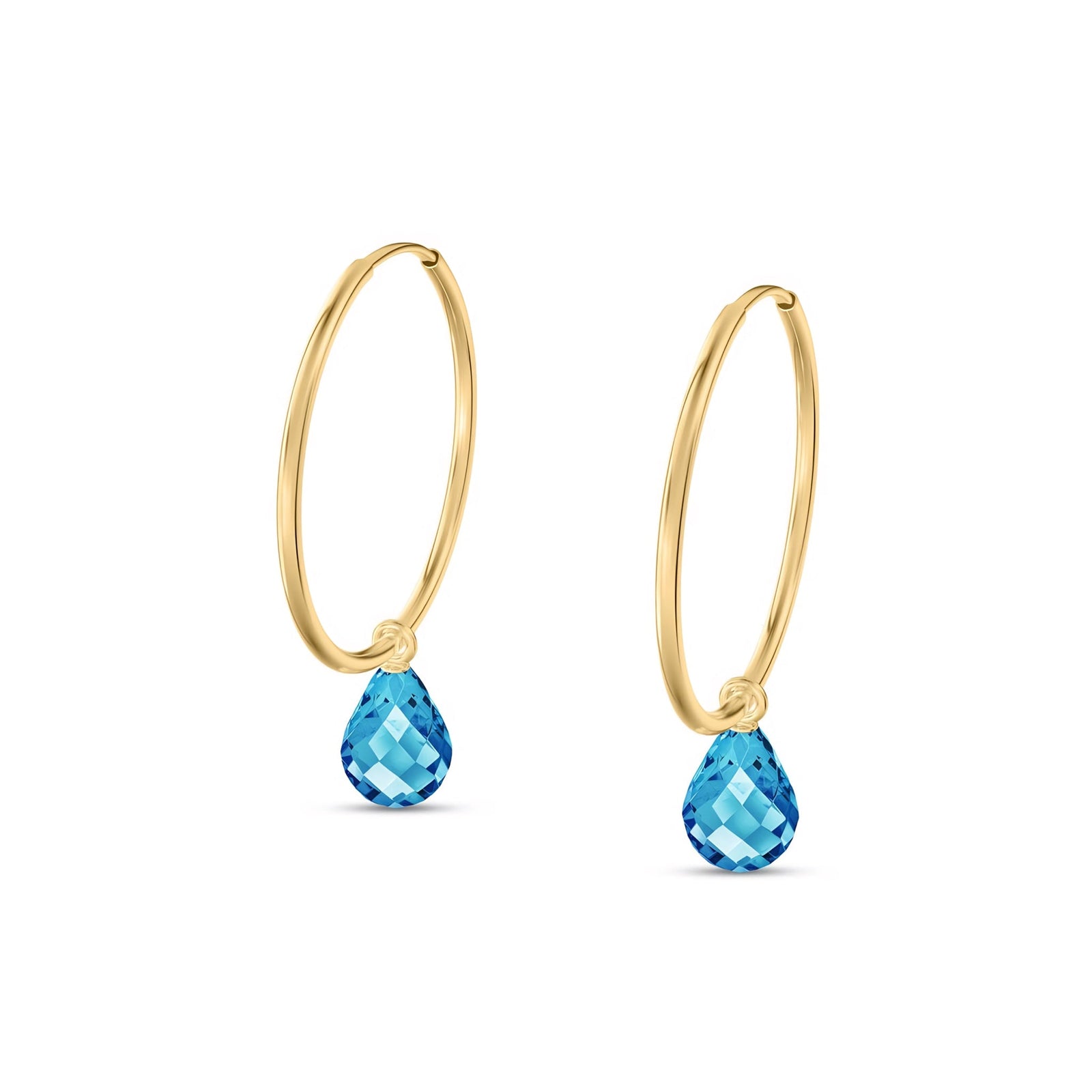 Yellow Gold Earrings Pink Topaz 10K — Marisa