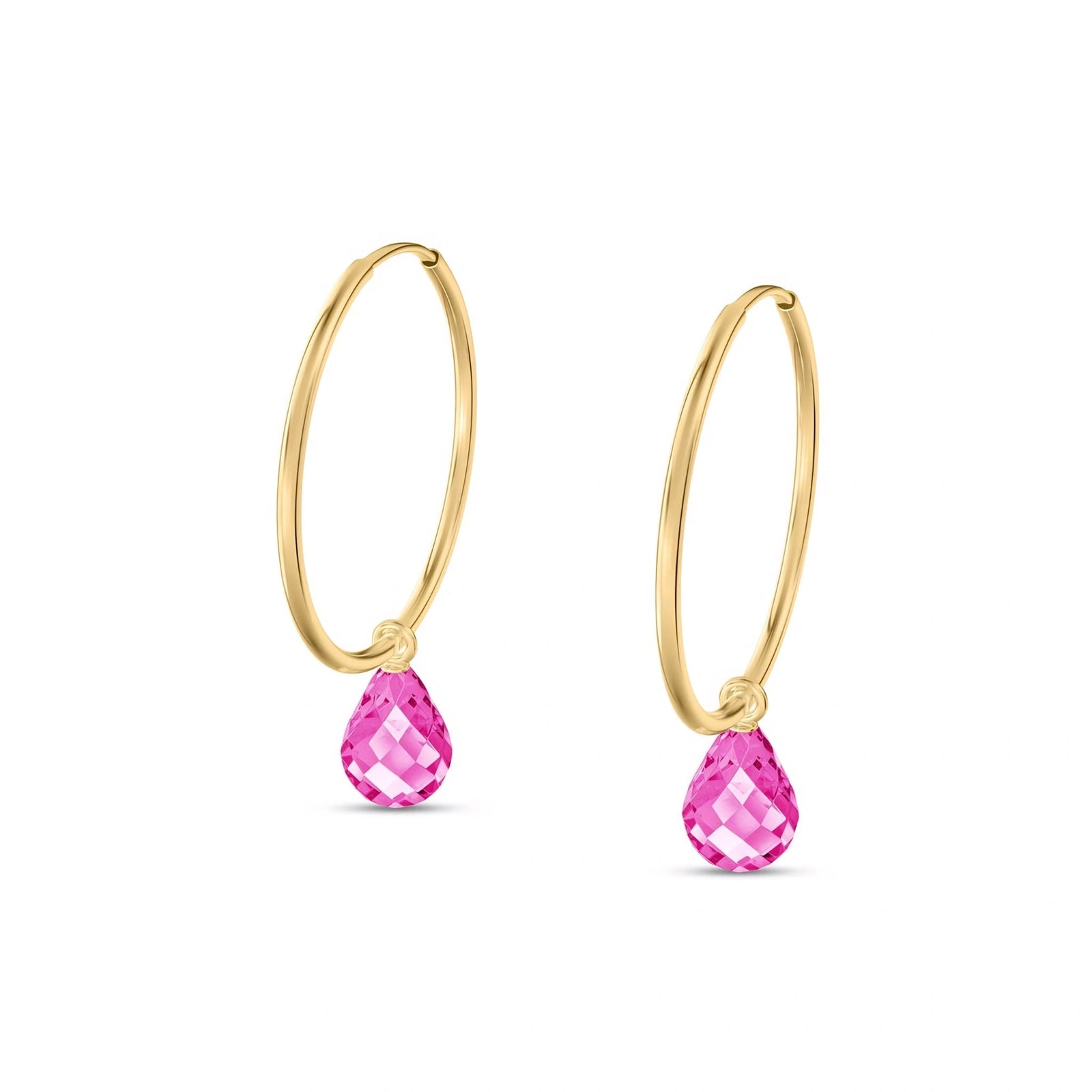 Yellow Gold Earrings Pink Topaz 10K — Marisa