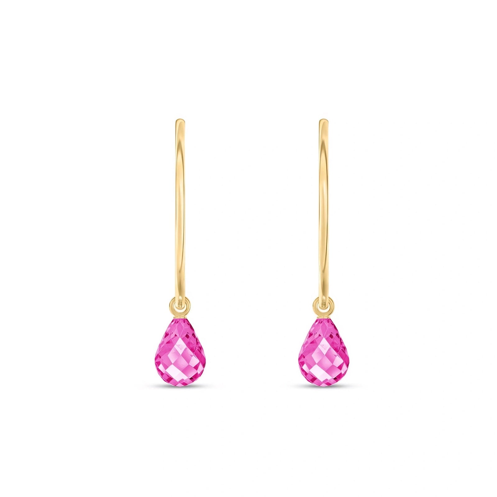 Yellow Gold Earrings Pink Topaz 10K — Marisa