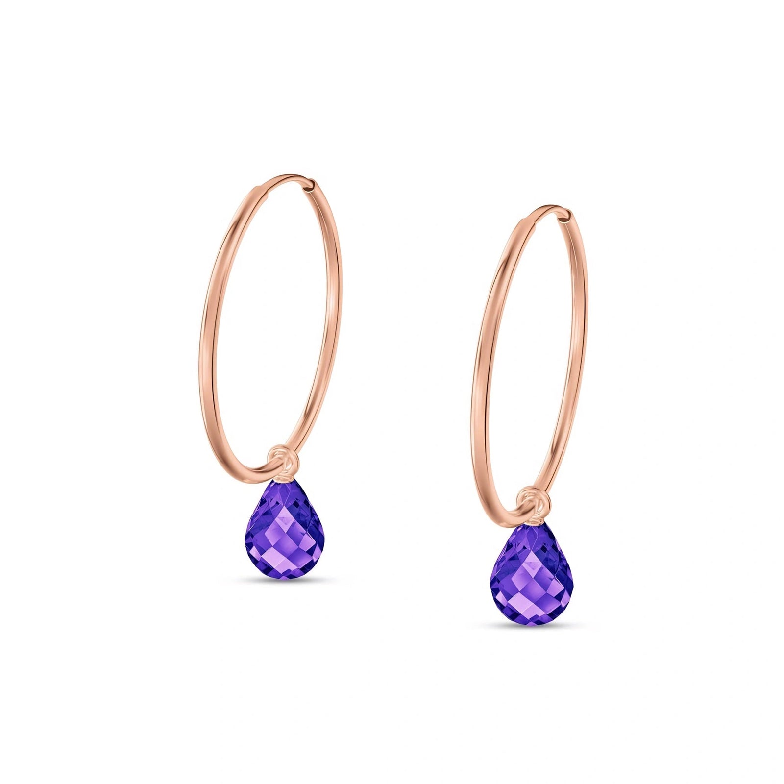 Rose Gold Earrings Amethyst 10K — Marisa