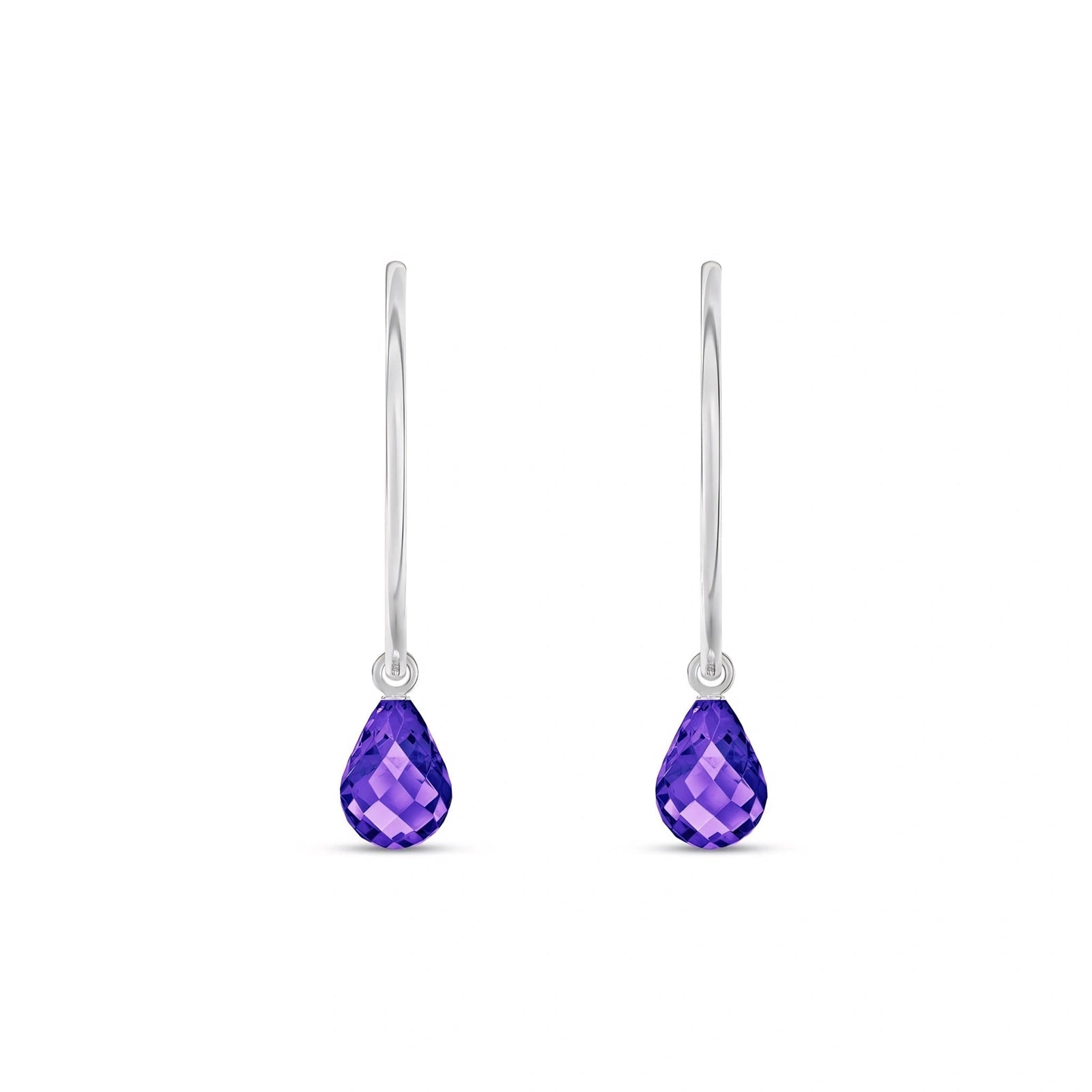 White Gold Earrings Amethyst 10K — Marisa
