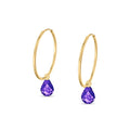 Yellow Gold Earrings Amethyst 10K — Marisa