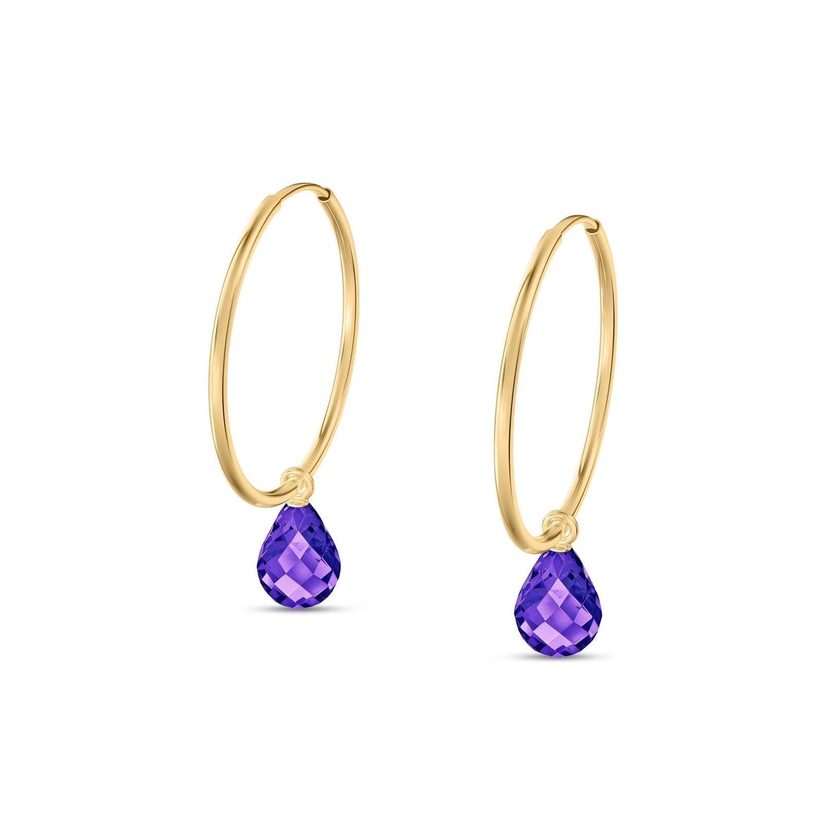 Yellow Gold Earrings Amethyst 10K — Marisa