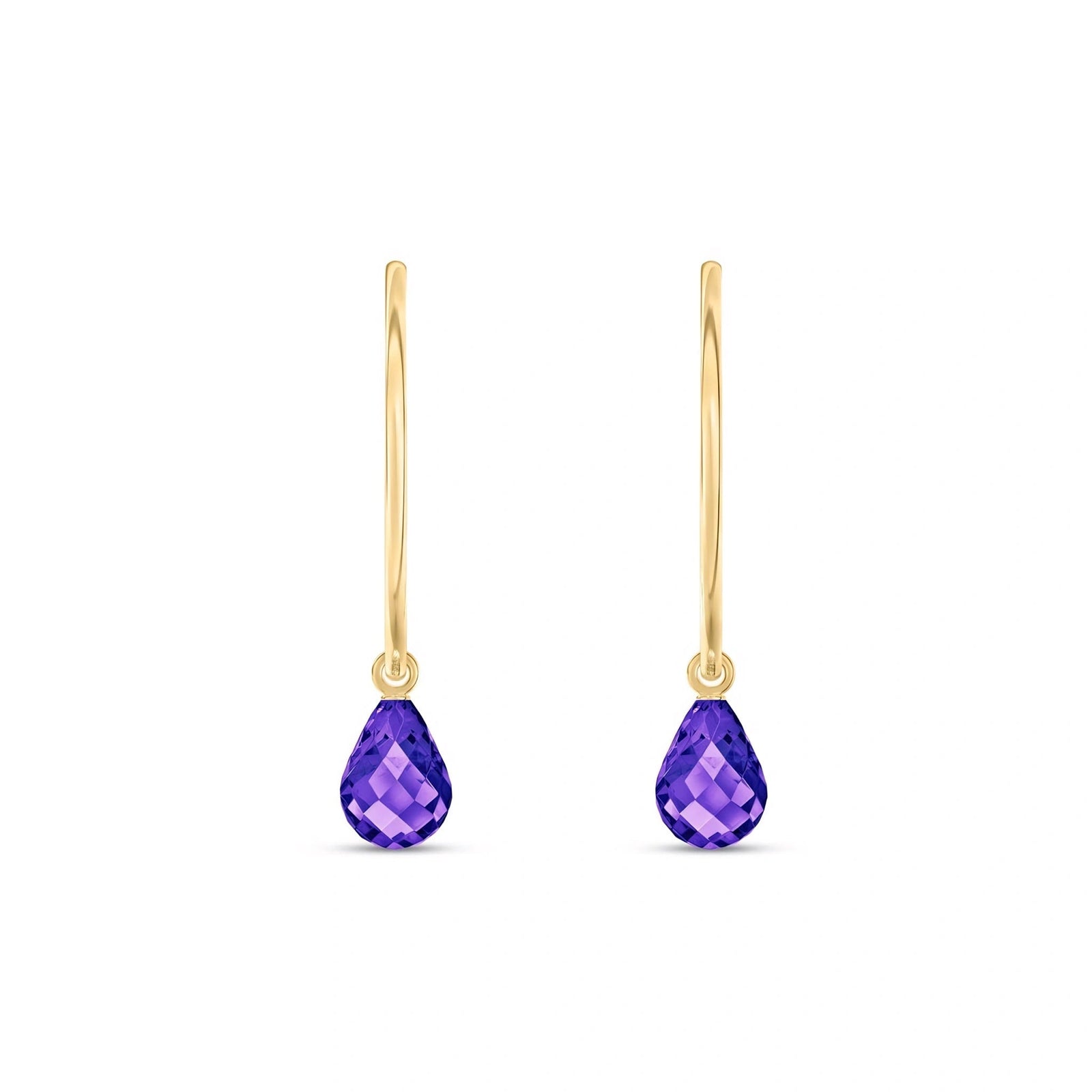 Yellow Gold Earrings Amethyst 10K — Marisa