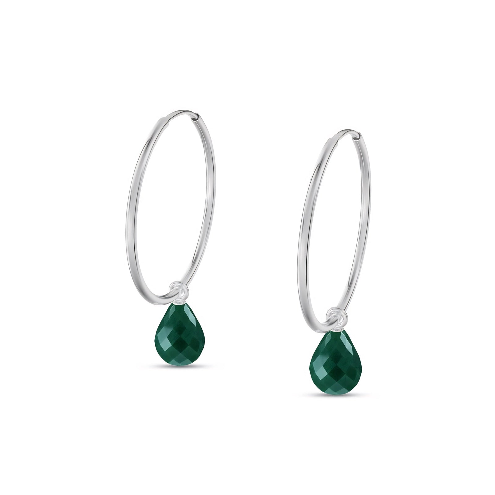 White Gold Earrings Green Amethyst 10K — Marisa