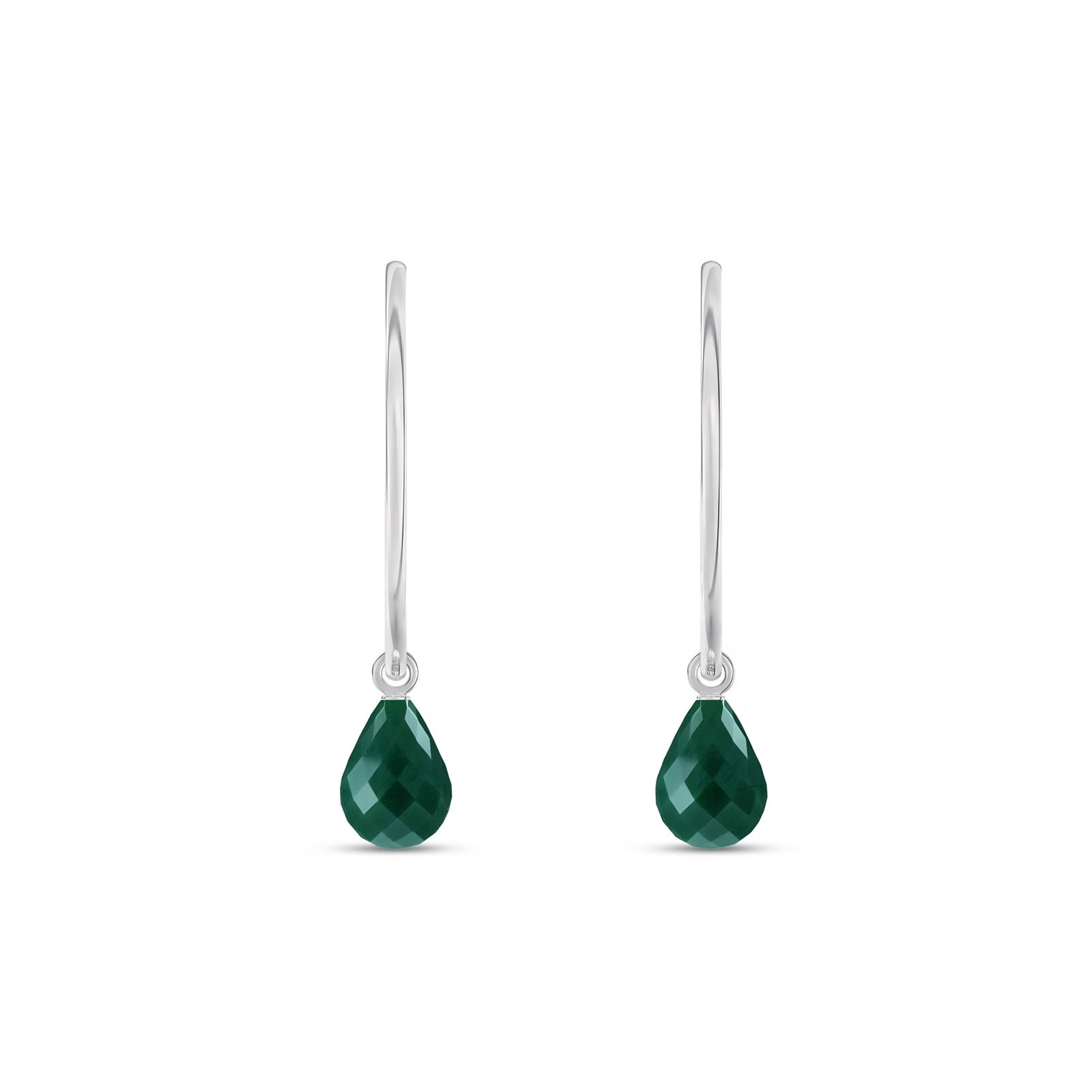 White Gold Earrings Green Amethyst 10K — Marisa