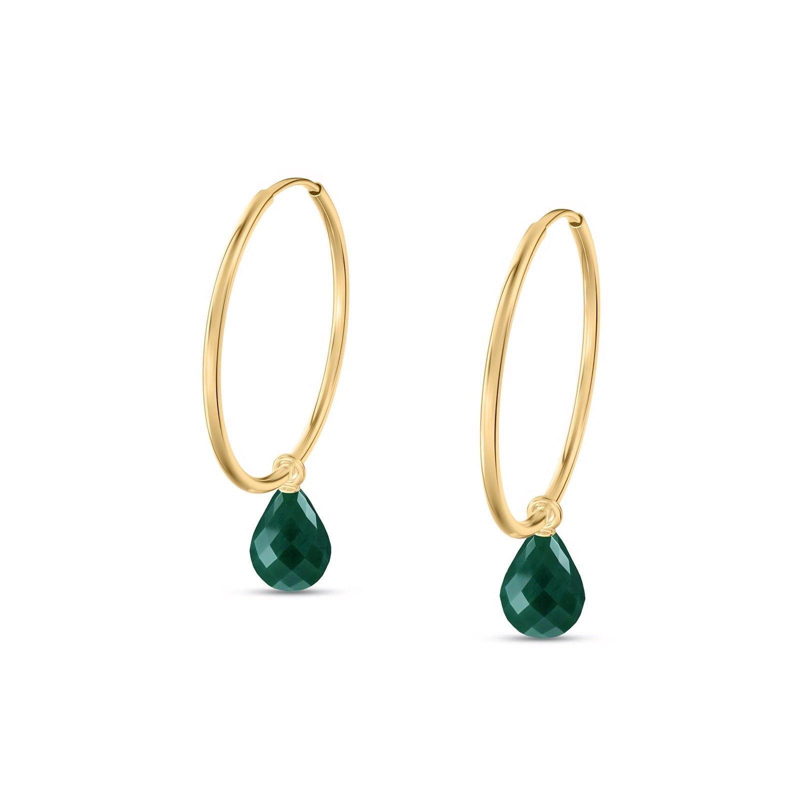 Yellow Gold Earrings Green Amethyst 10K — Marisa