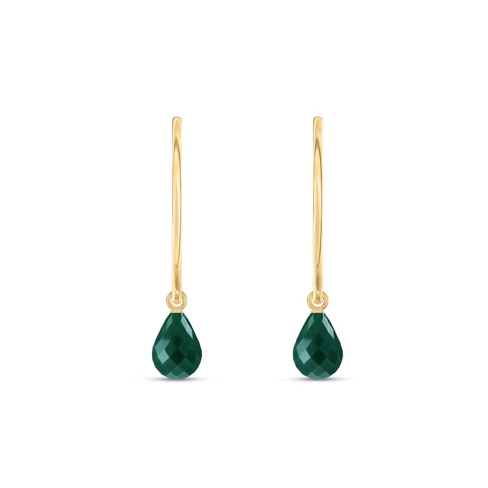Yellow Gold Earrings Green Amethyst 10K — Marisa