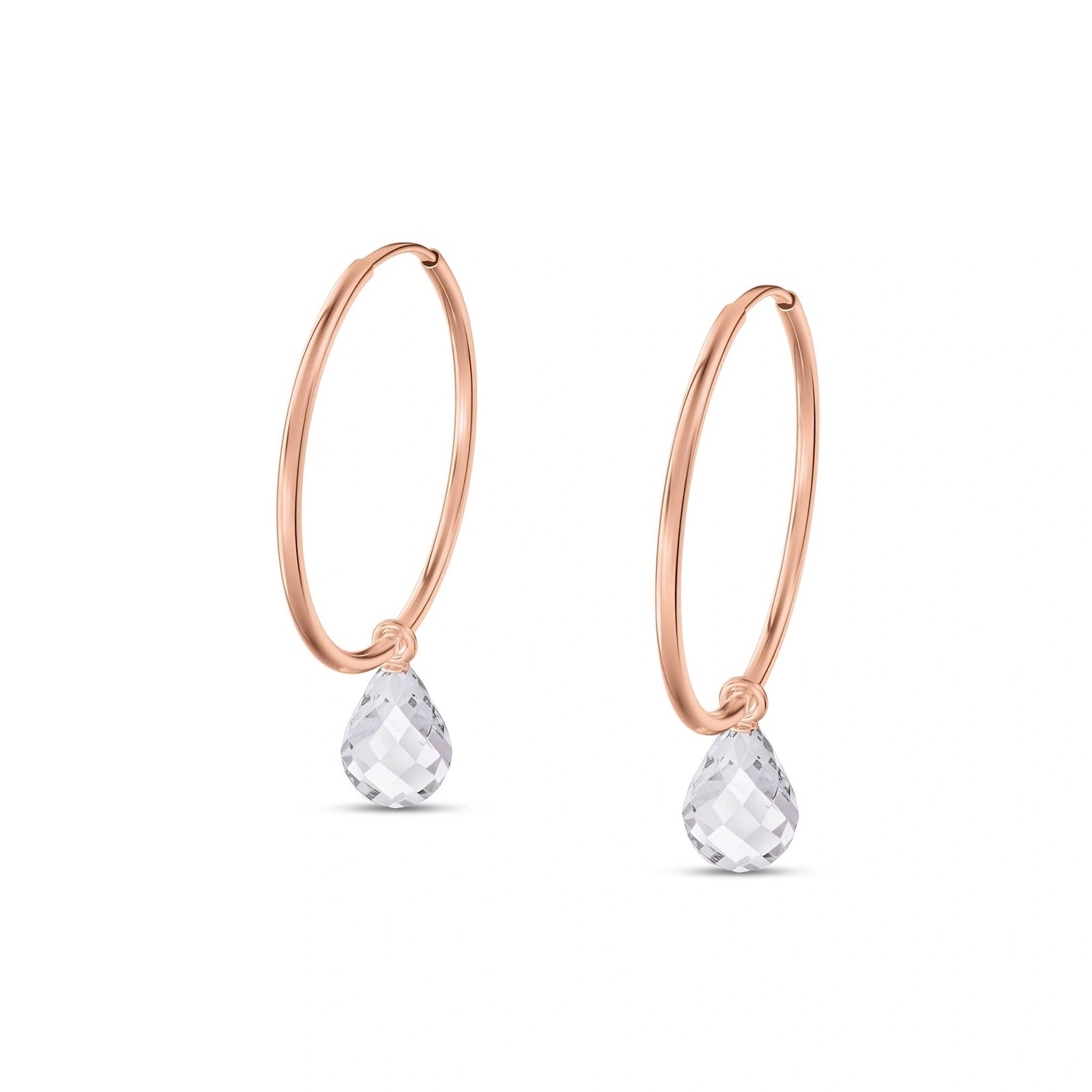 Rose Gold Earrings White Topaz 10K — Marisa