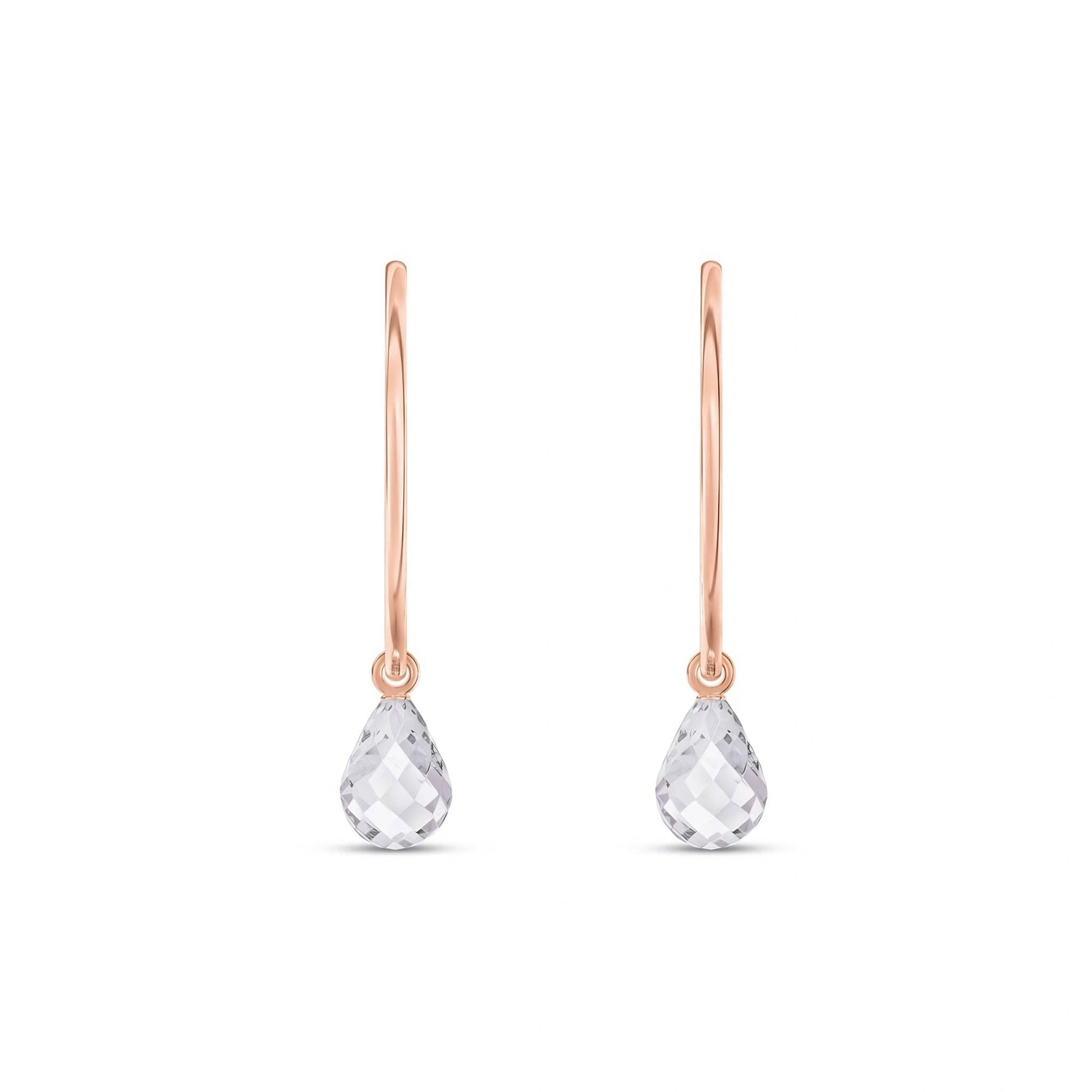 Rose Gold Earrings White Topaz 10K — Marisa