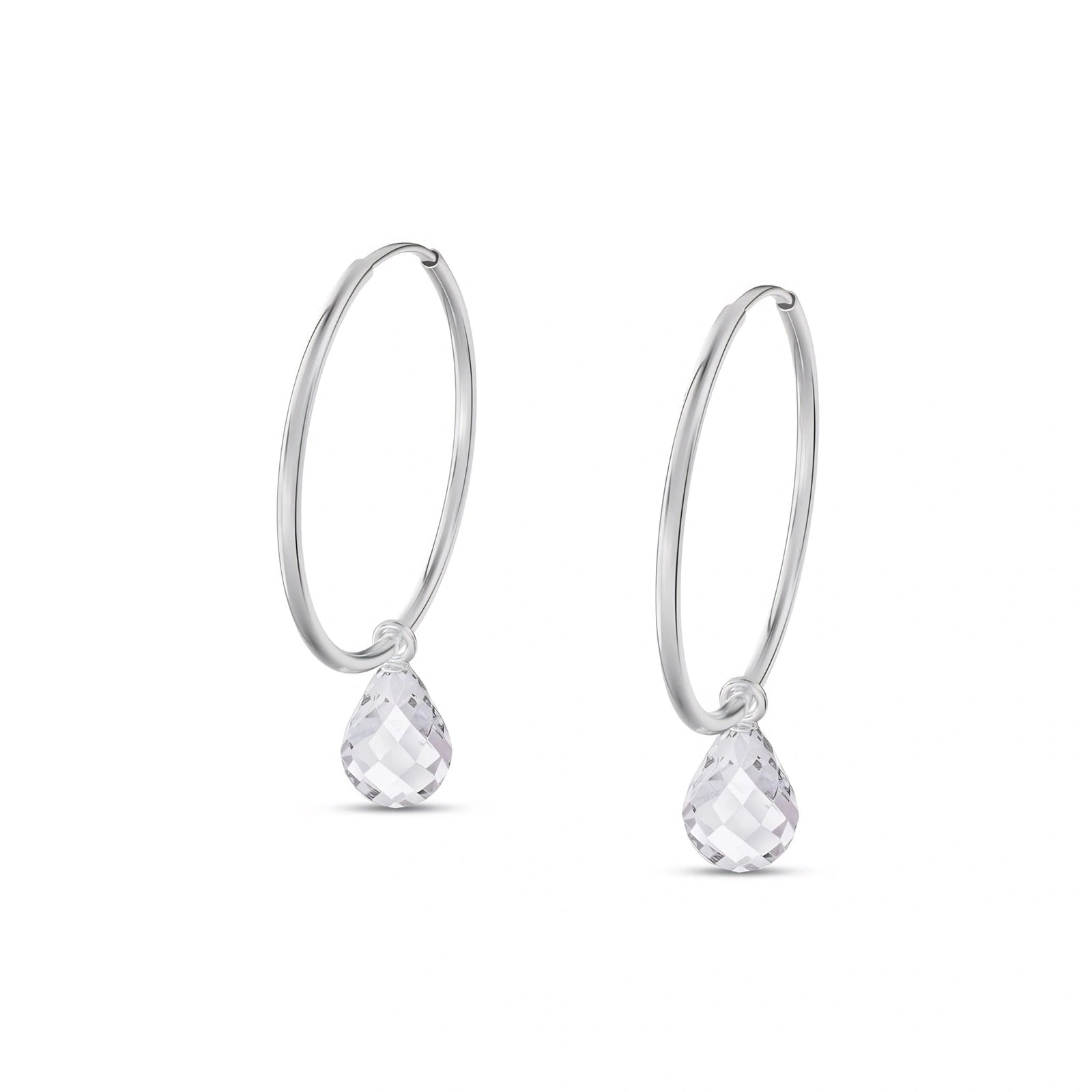 White Gold Earrings White Topaz 10K — Marisa