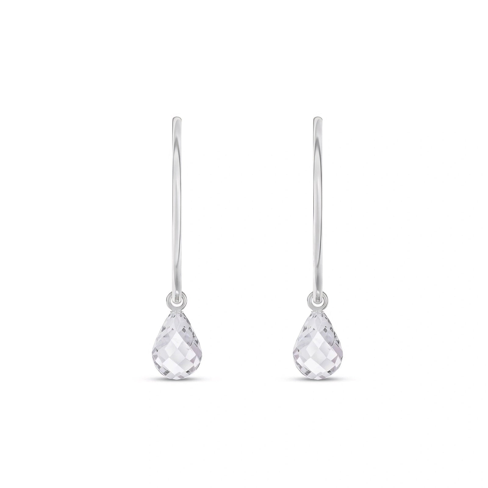 White Gold Earrings White Topaz 10K — Marisa