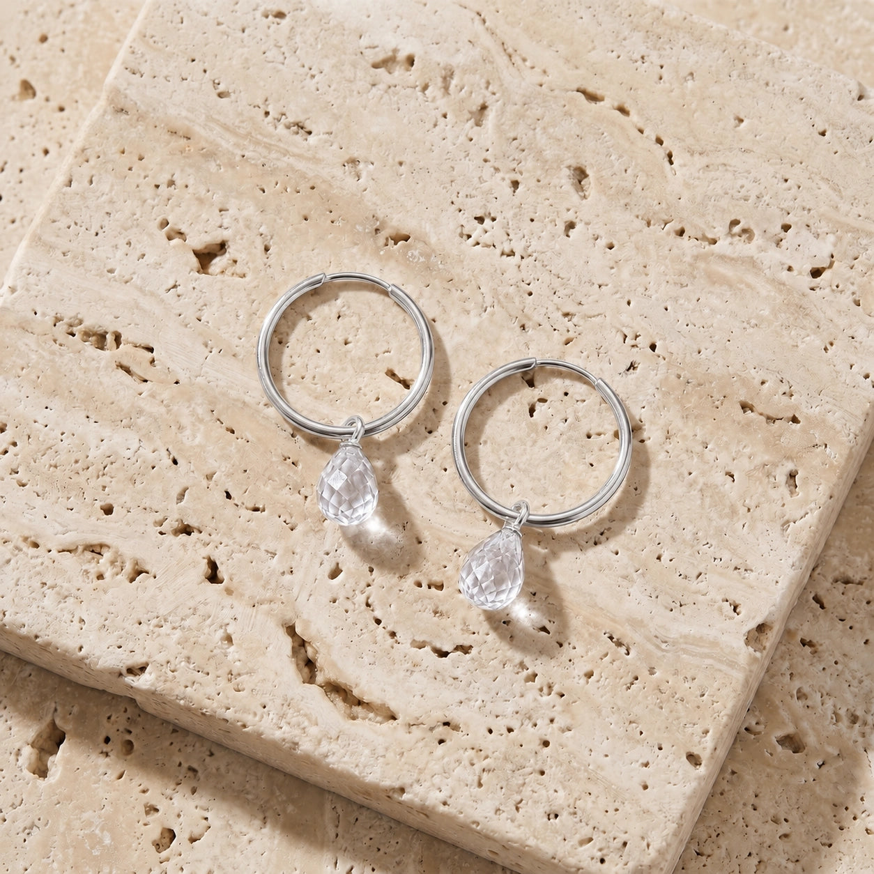 White Gold Earrings White Topaz 10K — Marisa