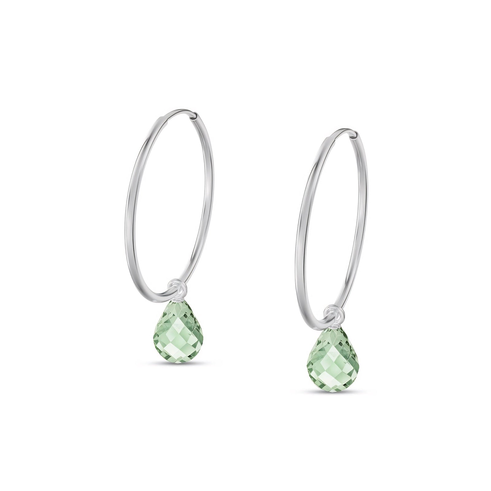 White Gold Earrings Citrine 10K — Marisa