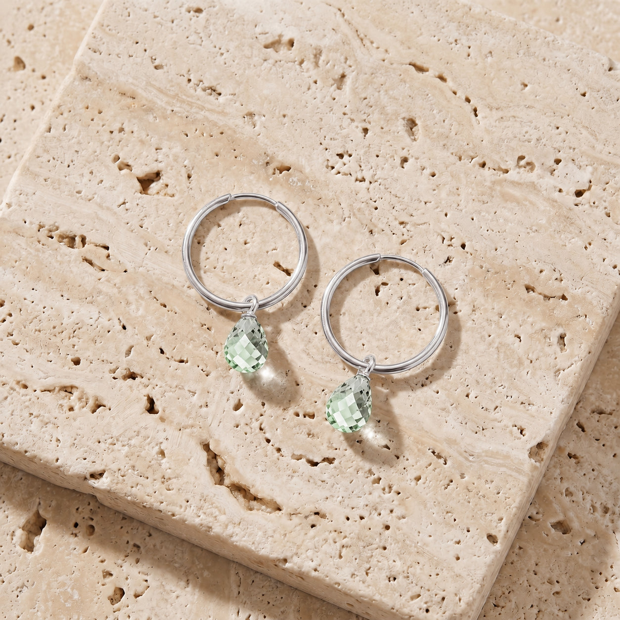 White Gold Earrings Citrine 10K — Marisa