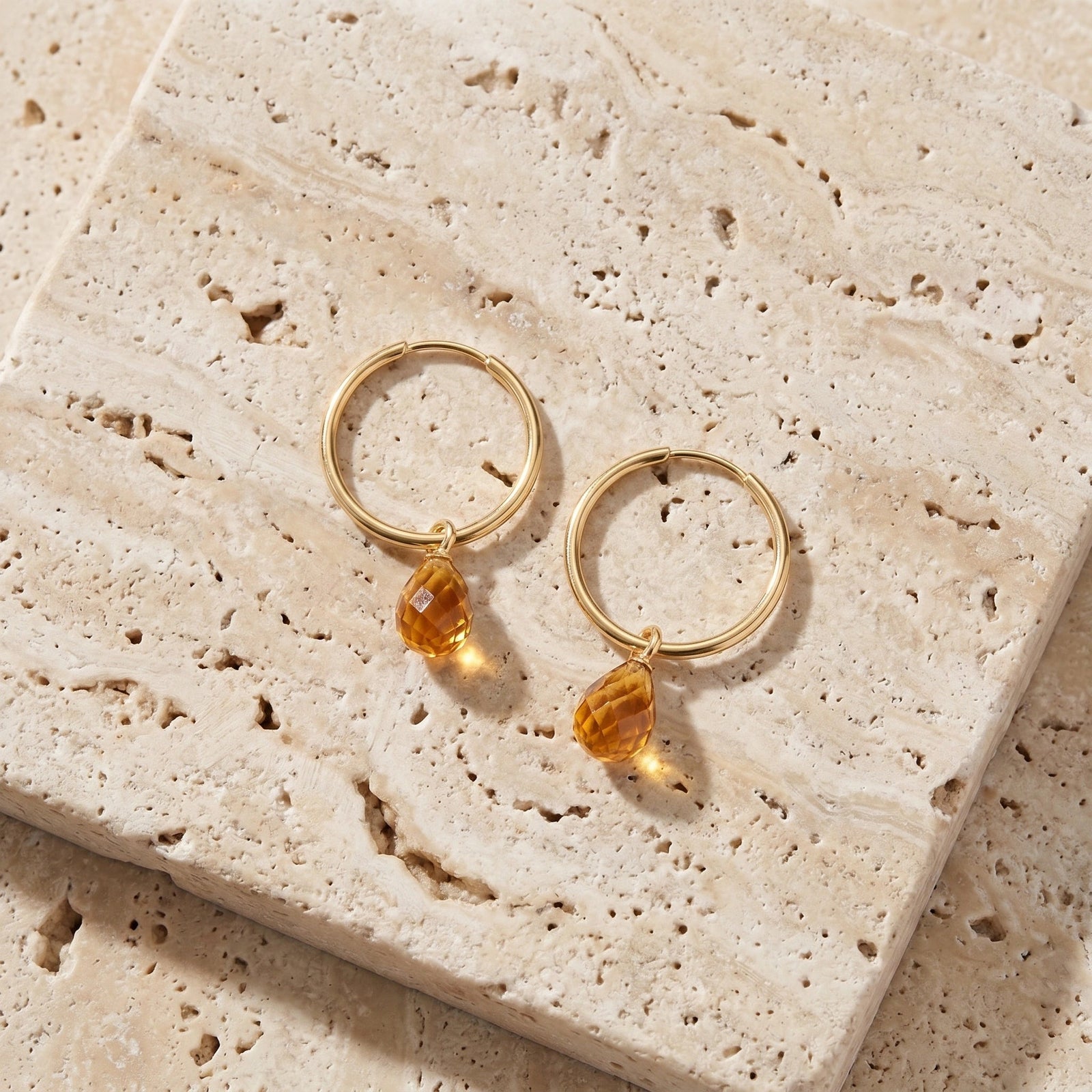 Yellow Gold Earrings Citrine 10K — Marisa
