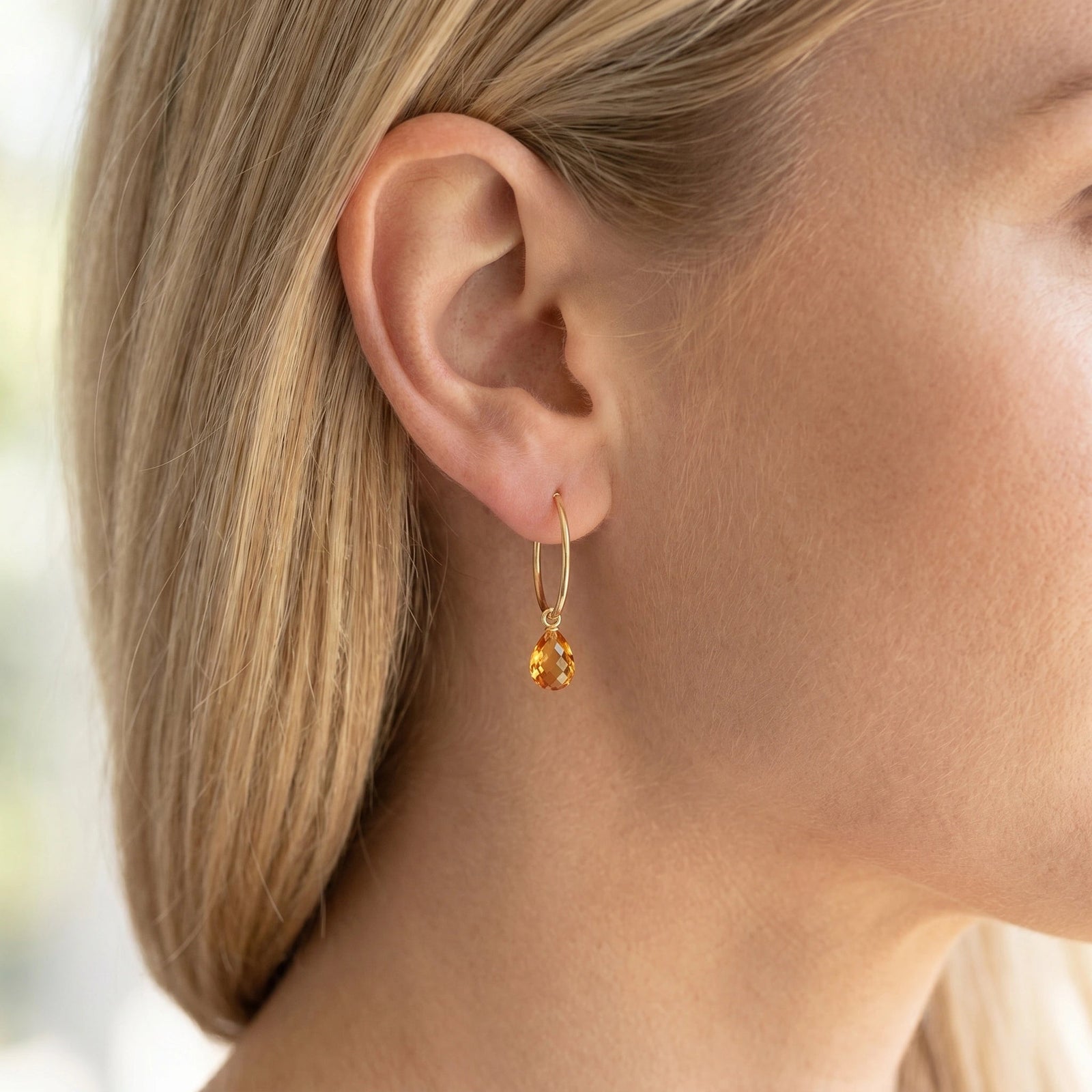Yellow Gold Earrings Citrine 10K — Marisa