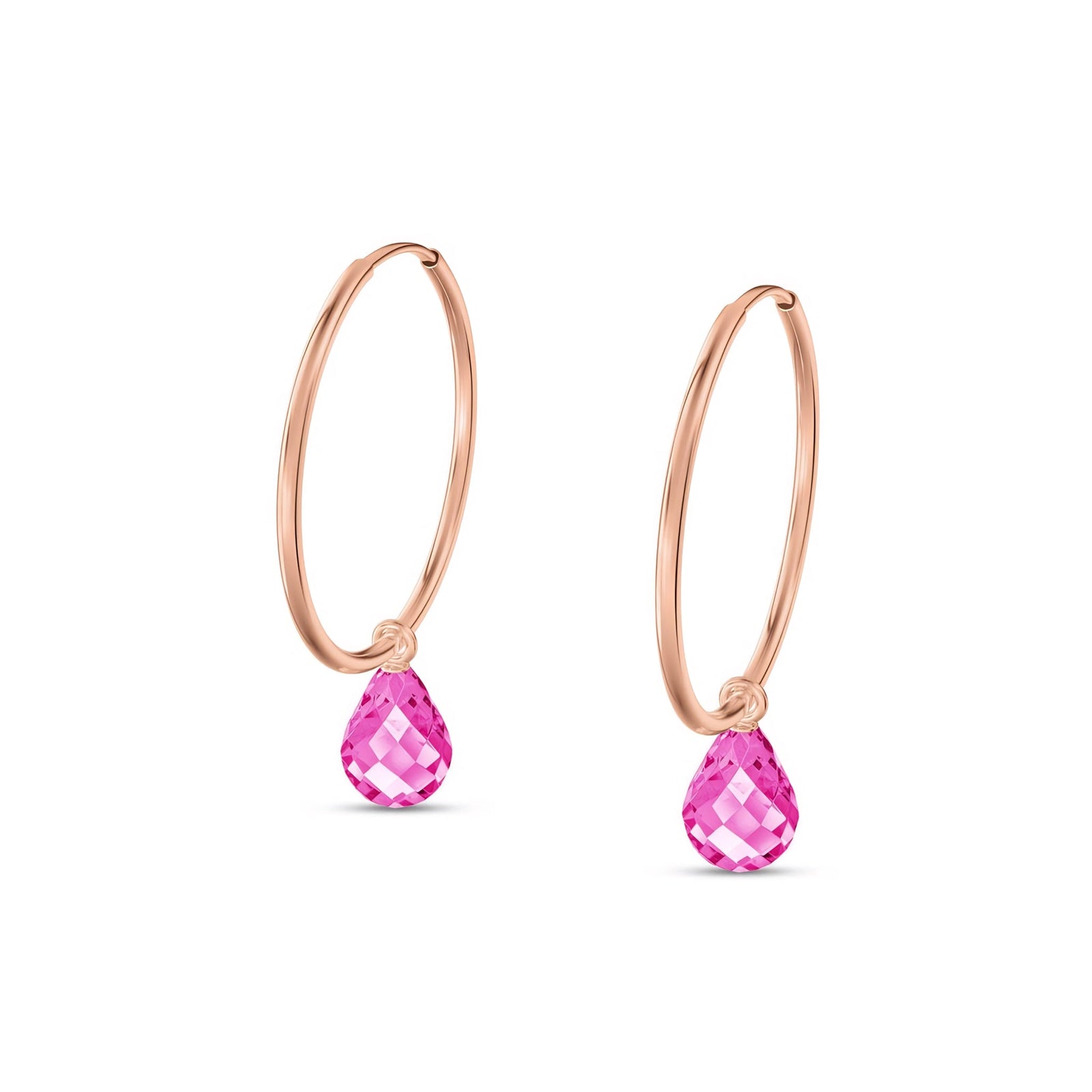 Rose Gold Earrings Garnet 10K — Marisa