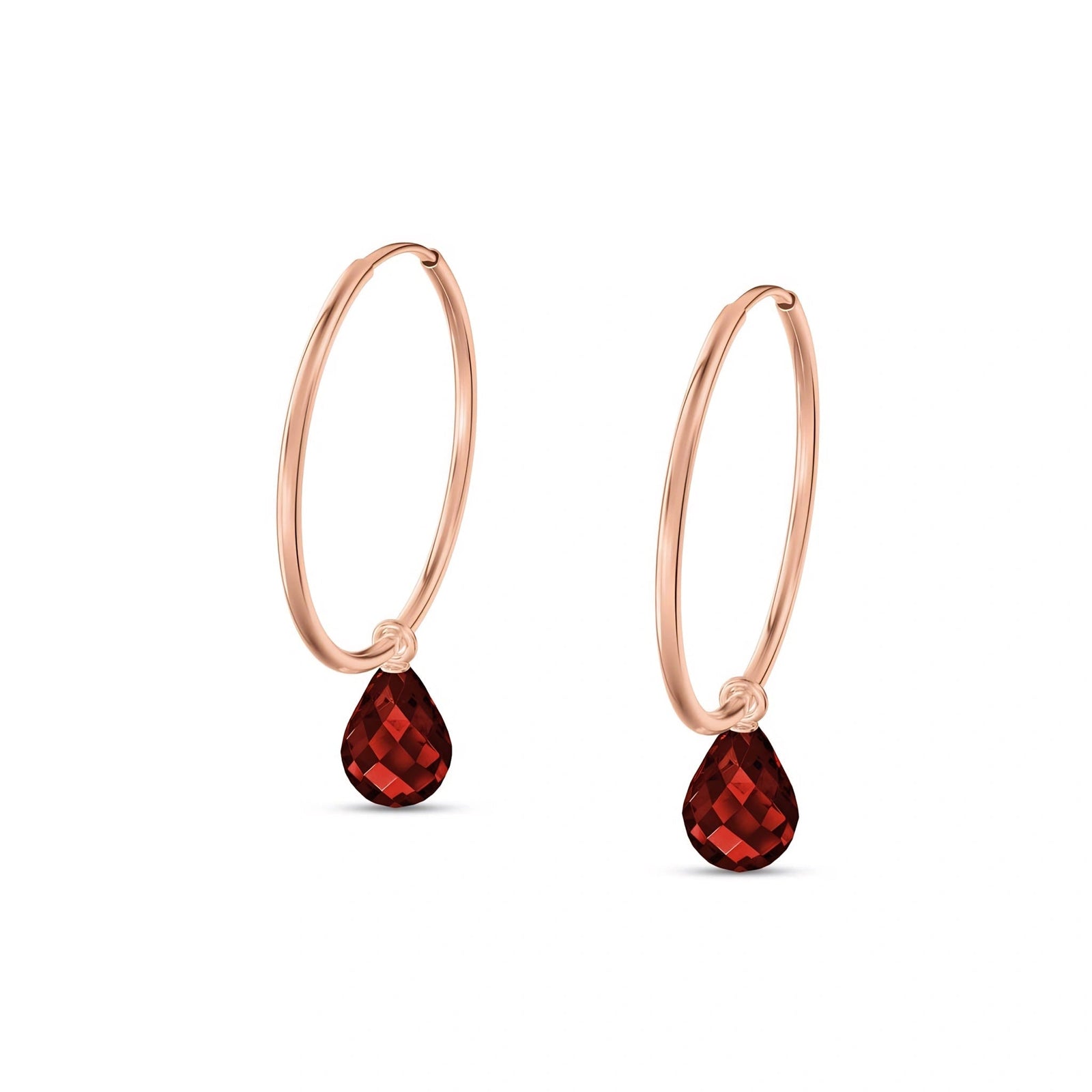 Rose Gold Earrings Garnet 10K — Marisa
