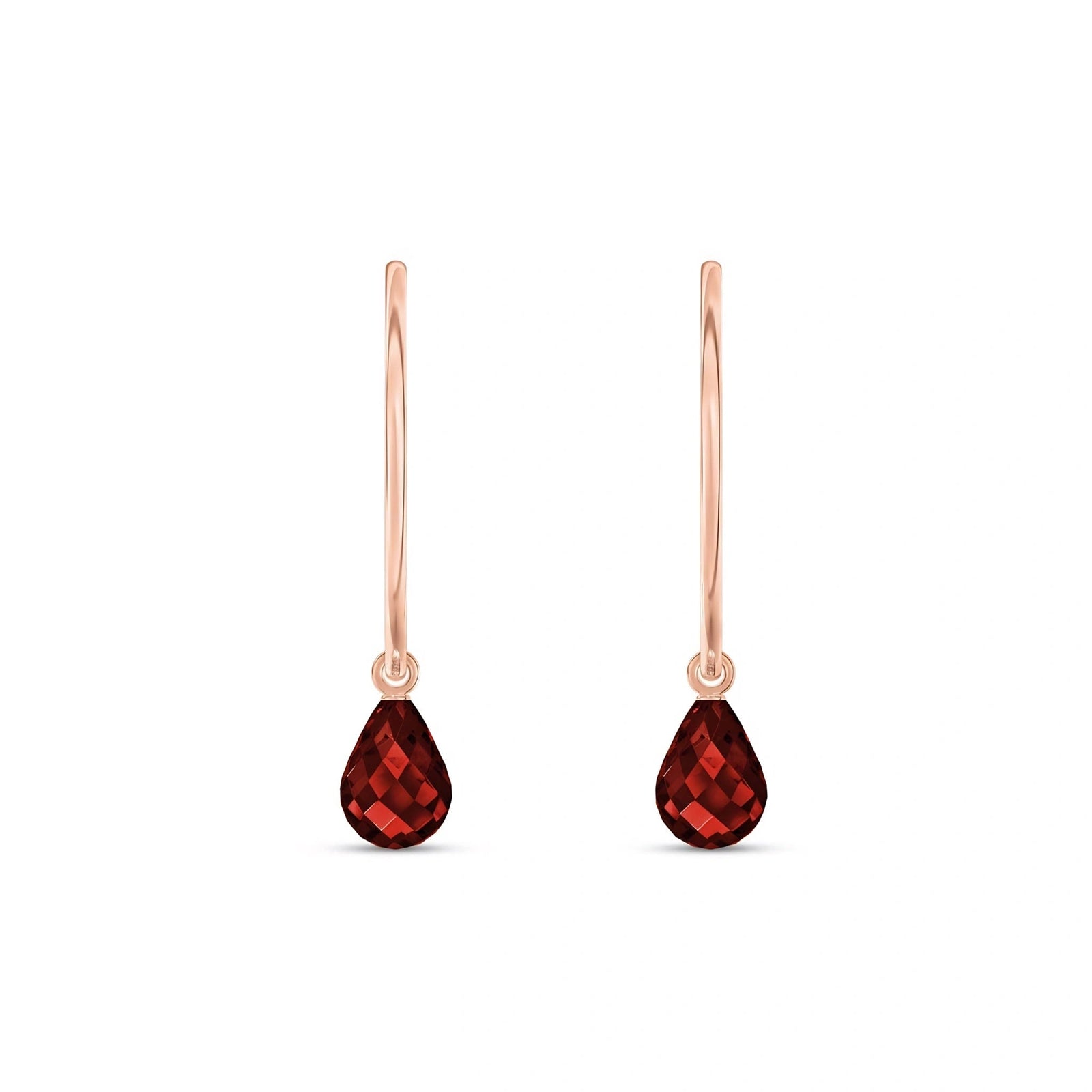 Rose Gold Earrings Garnet 10K — Marisa