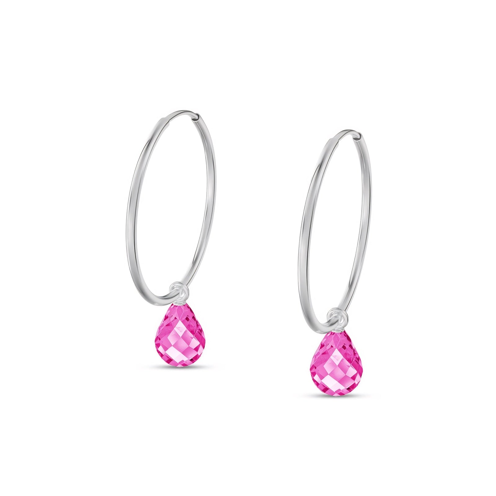White Gold Earrings Garnet 10K — Marisa