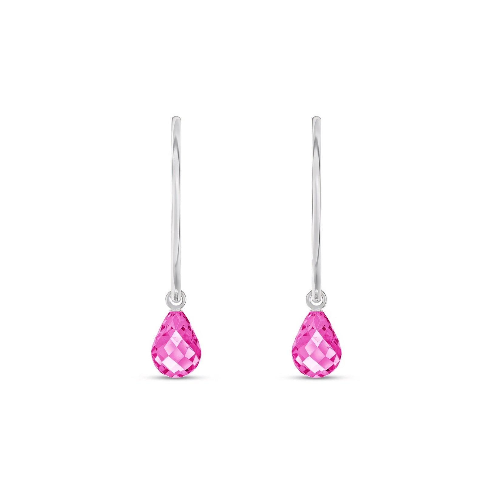 White Gold Earrings Garnet 10K — Marisa