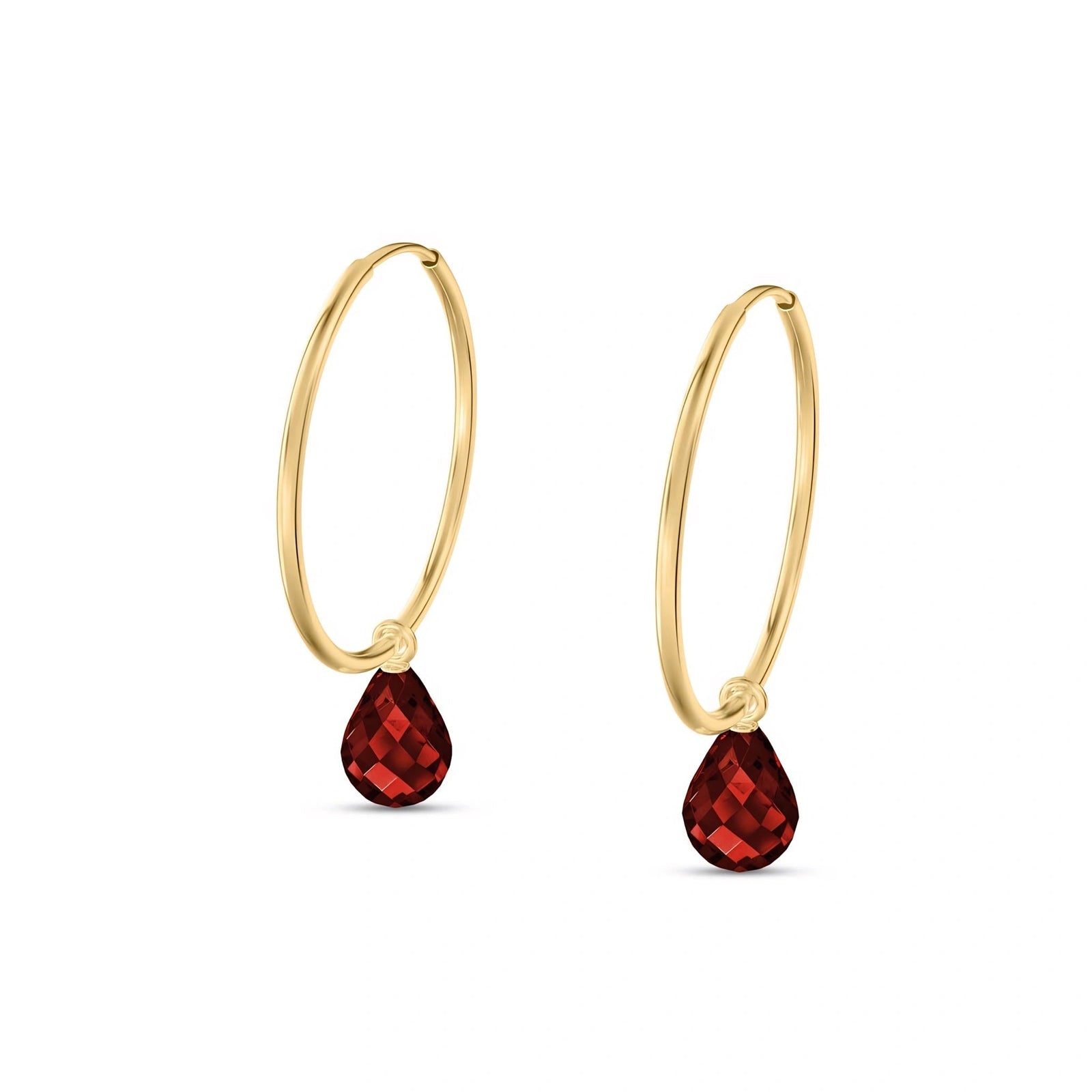 Yellow Gold Earrings Garnet 10K — Marisa