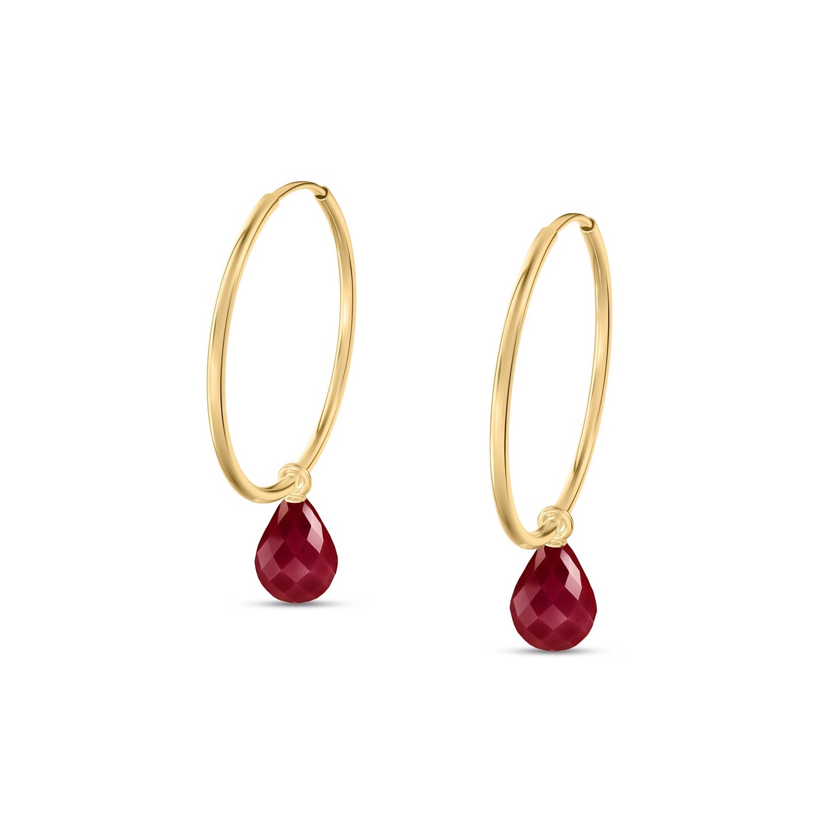 Yellow Gold Earrings Ruby 10K — Marisa