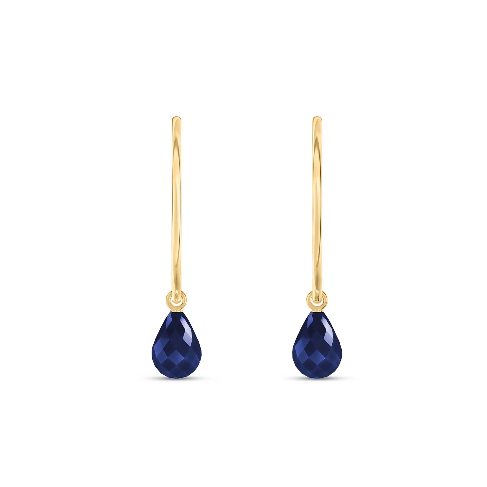 Yellow Gold Earrings Emerald 10K — Marisa
