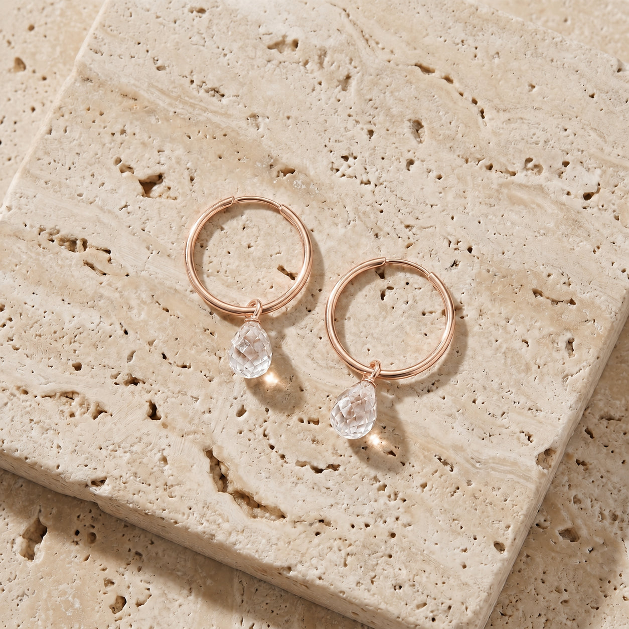 Rose Gold Earrings Sapphire 10K — Marisa