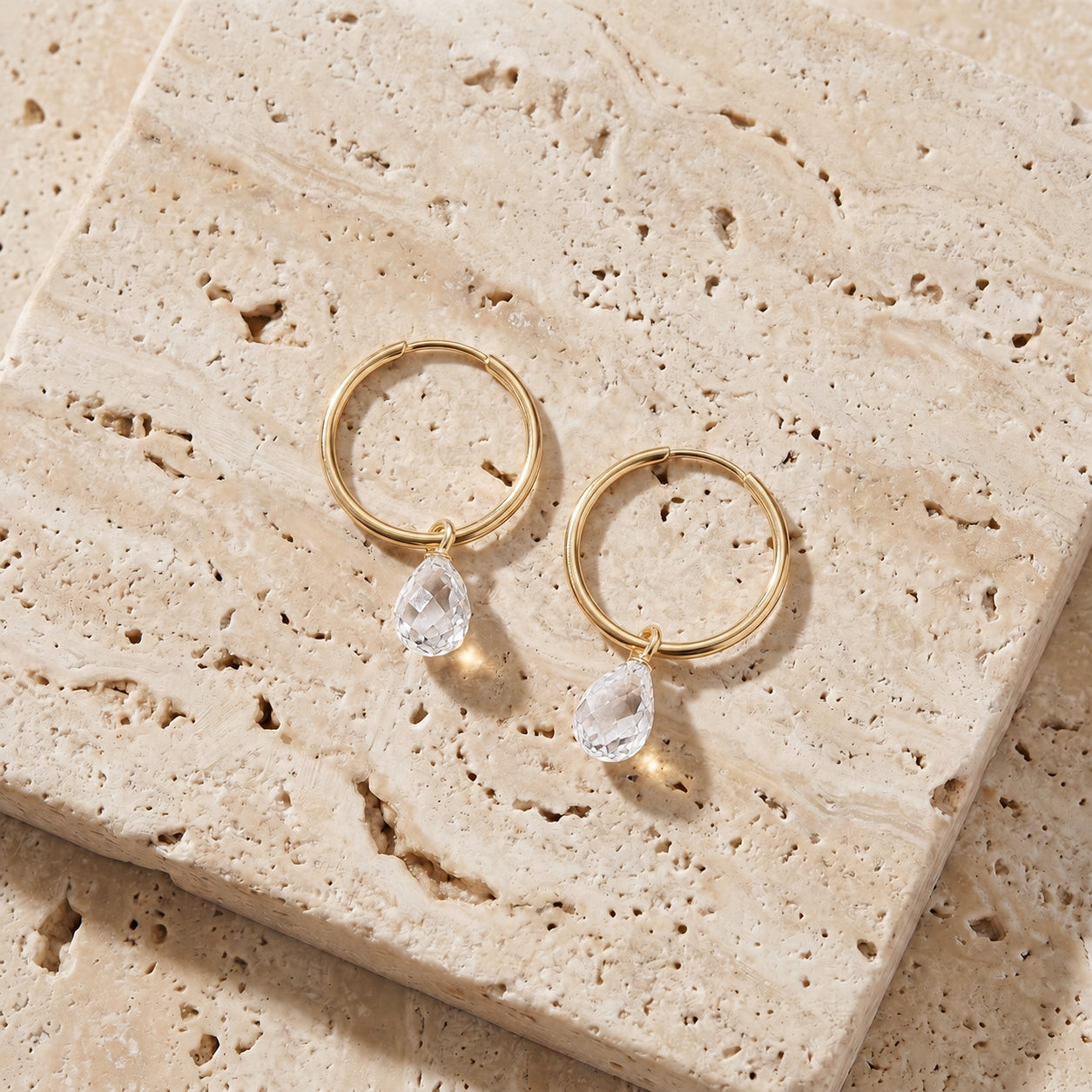 Yellow Gold Earrings Sapphire 10K — Marisa