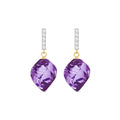 Yellow Gold Earrings Amethyst 10K — Ofelia
