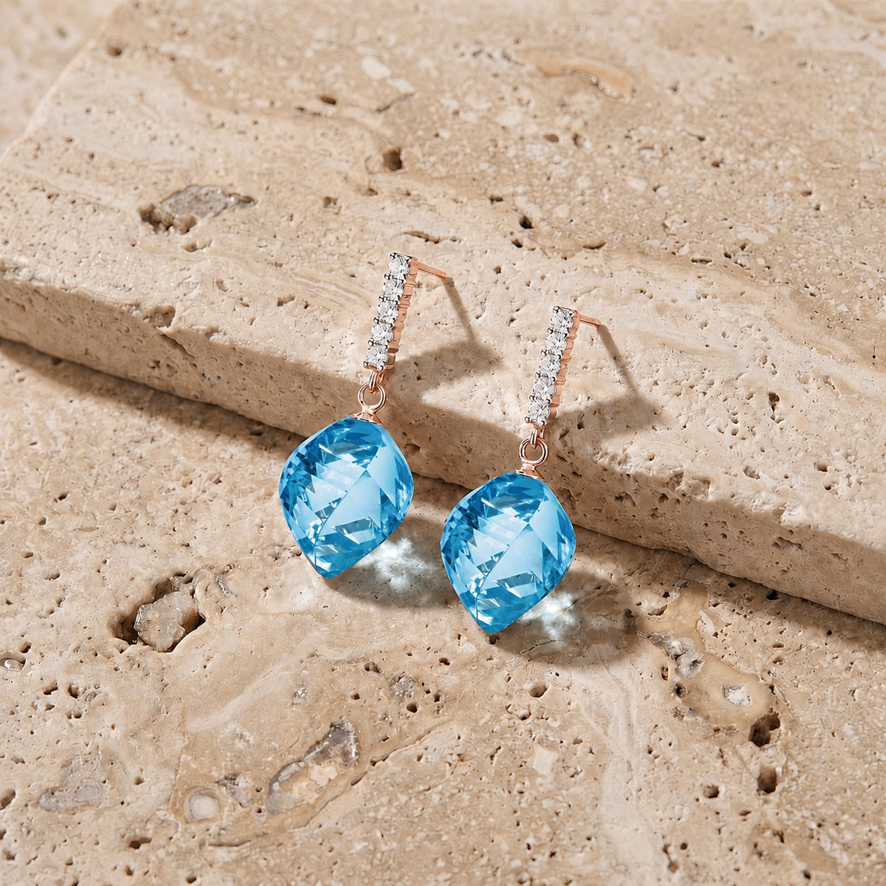 Rose Gold Earrings Spinel 10K — Ofelia