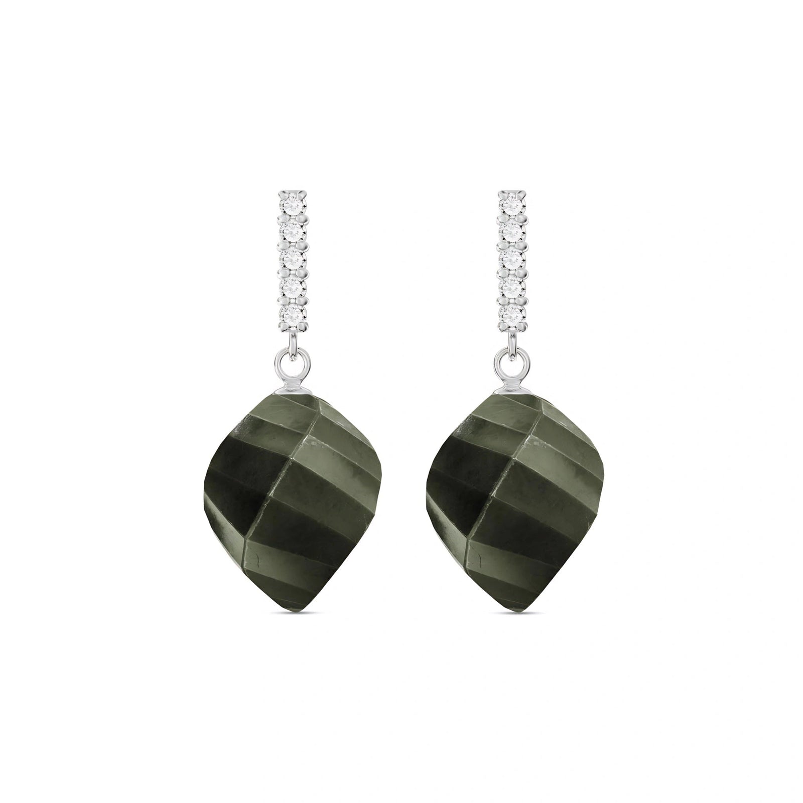 White Gold Earrings Spinel 10K — Ofelia