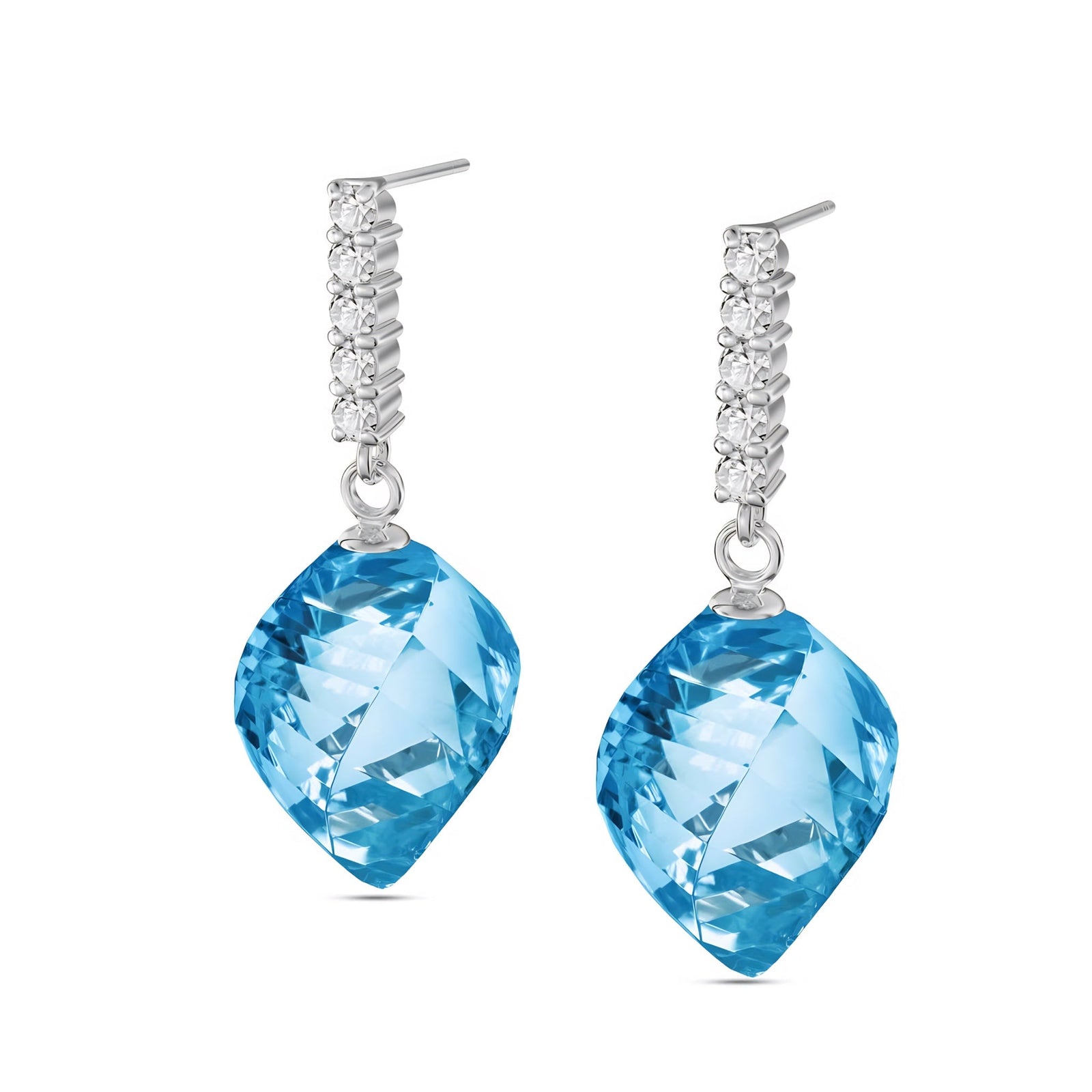 White Gold Earrings Spinel 10K — Ofelia