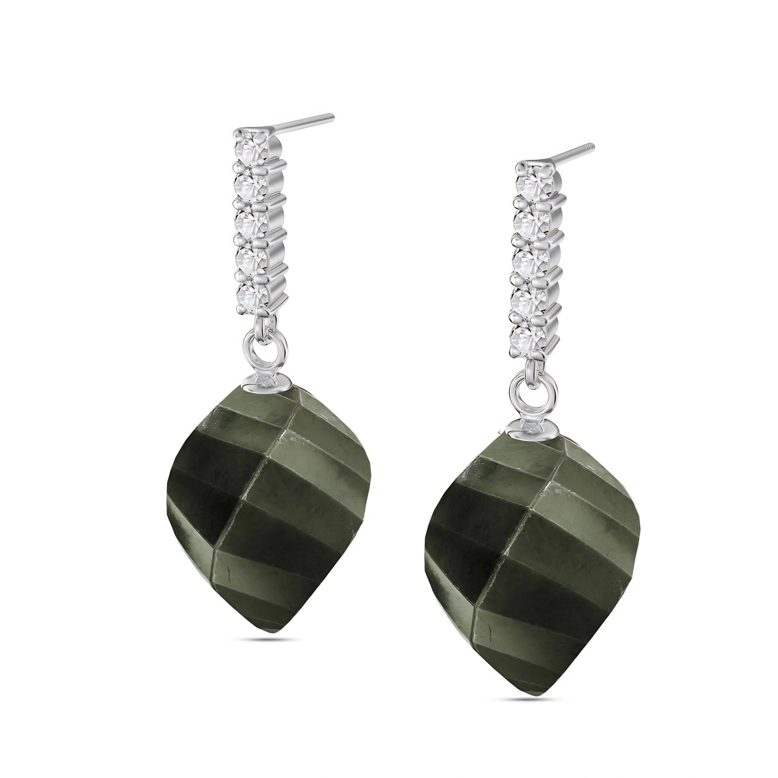 White Gold Earrings Spinel 10K — Ofelia