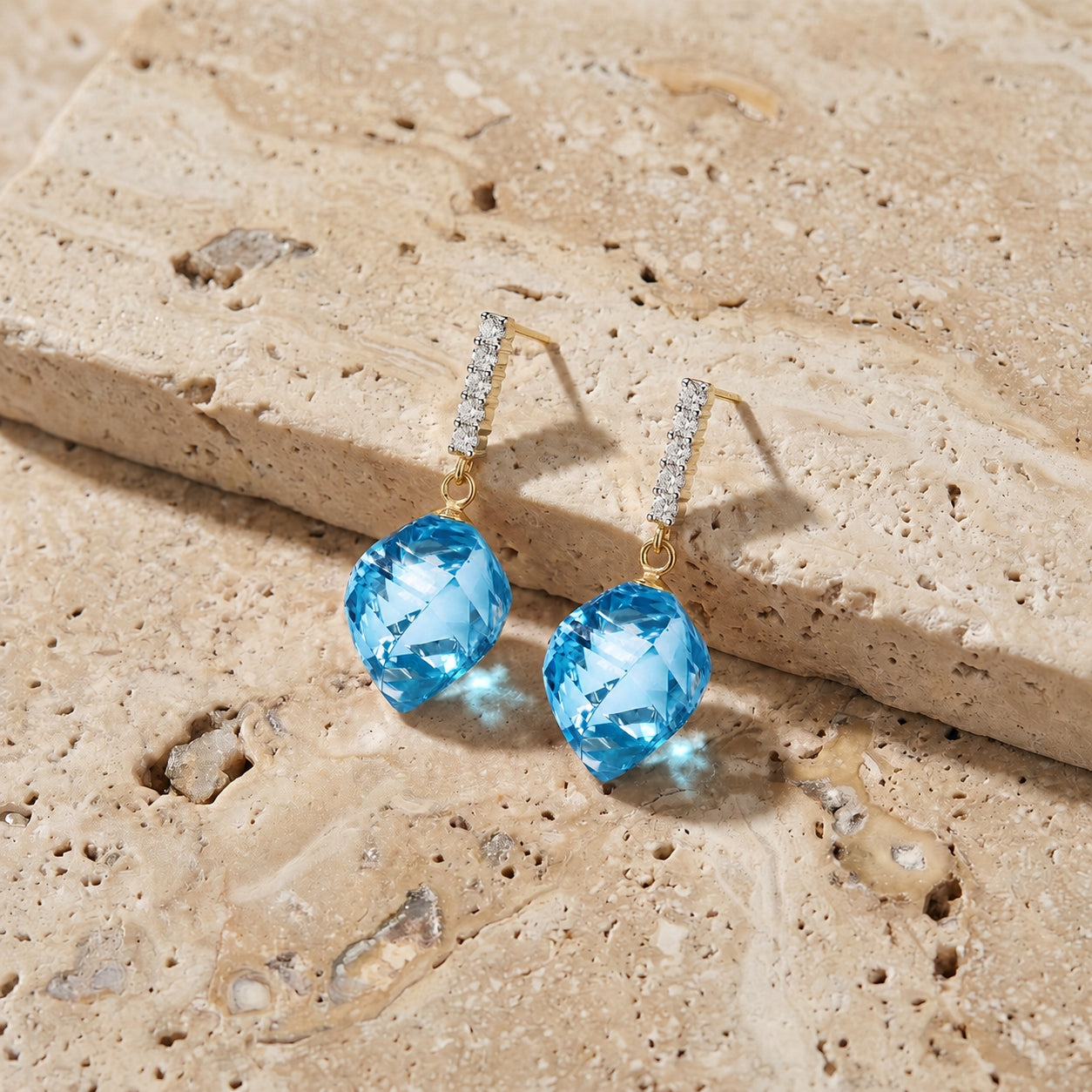 Yellow Gold Earrings Spinel 10K — Ofelia