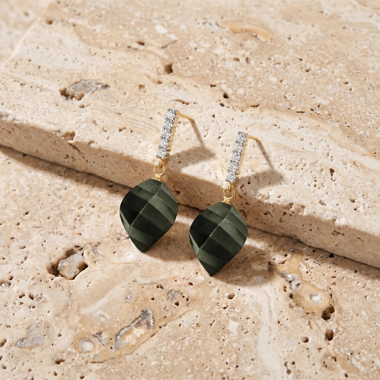 Yellow Gold Earrings Spinel 10K — Ofelia