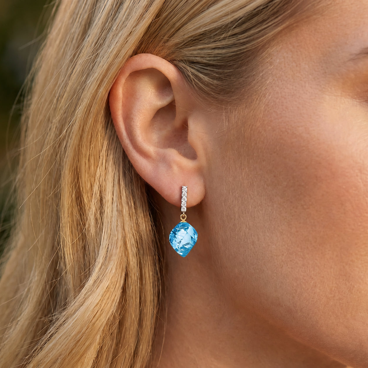 Yellow Gold Earrings Spinel 10K — Ofelia
