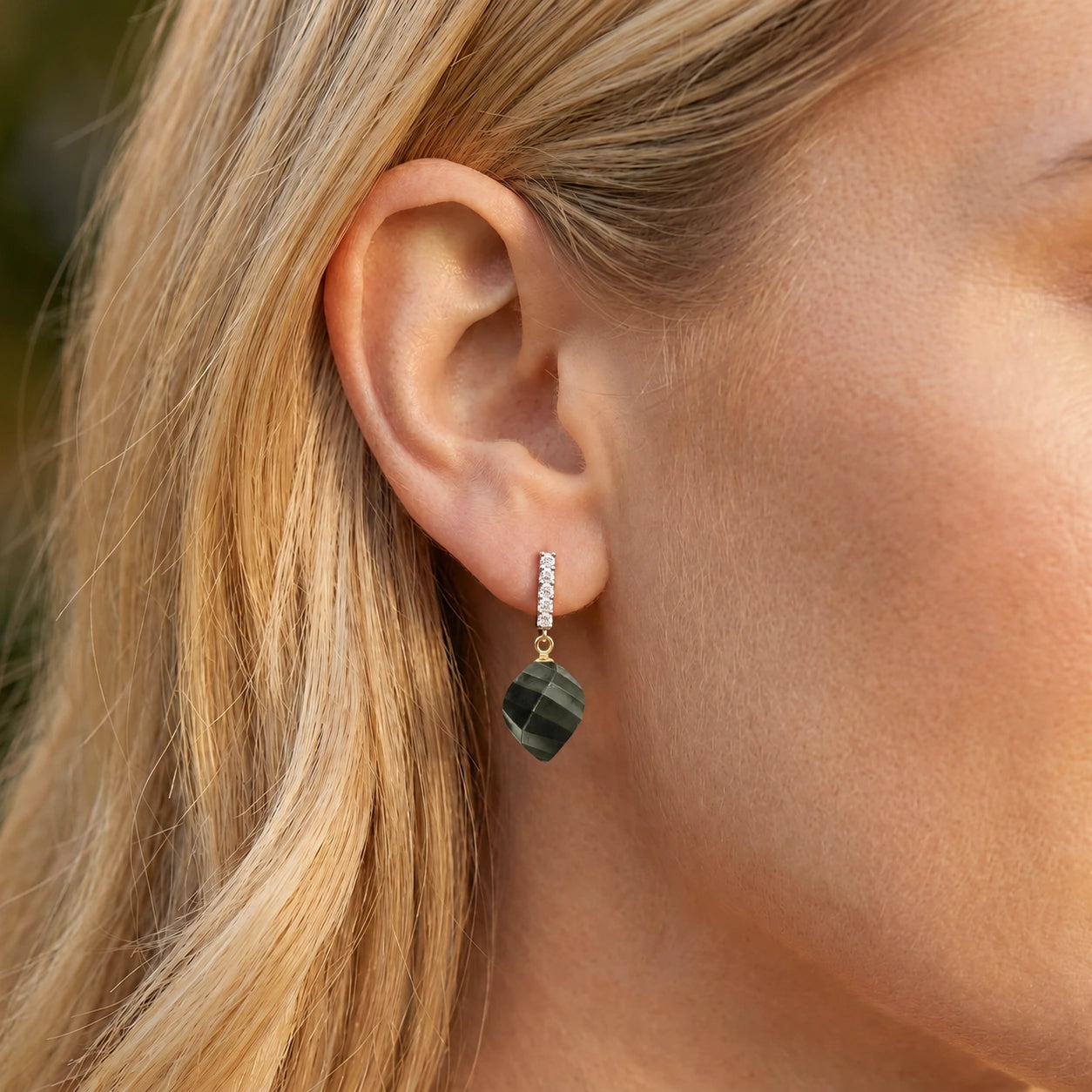 Yellow Gold Earrings Spinel 10K — Ofelia