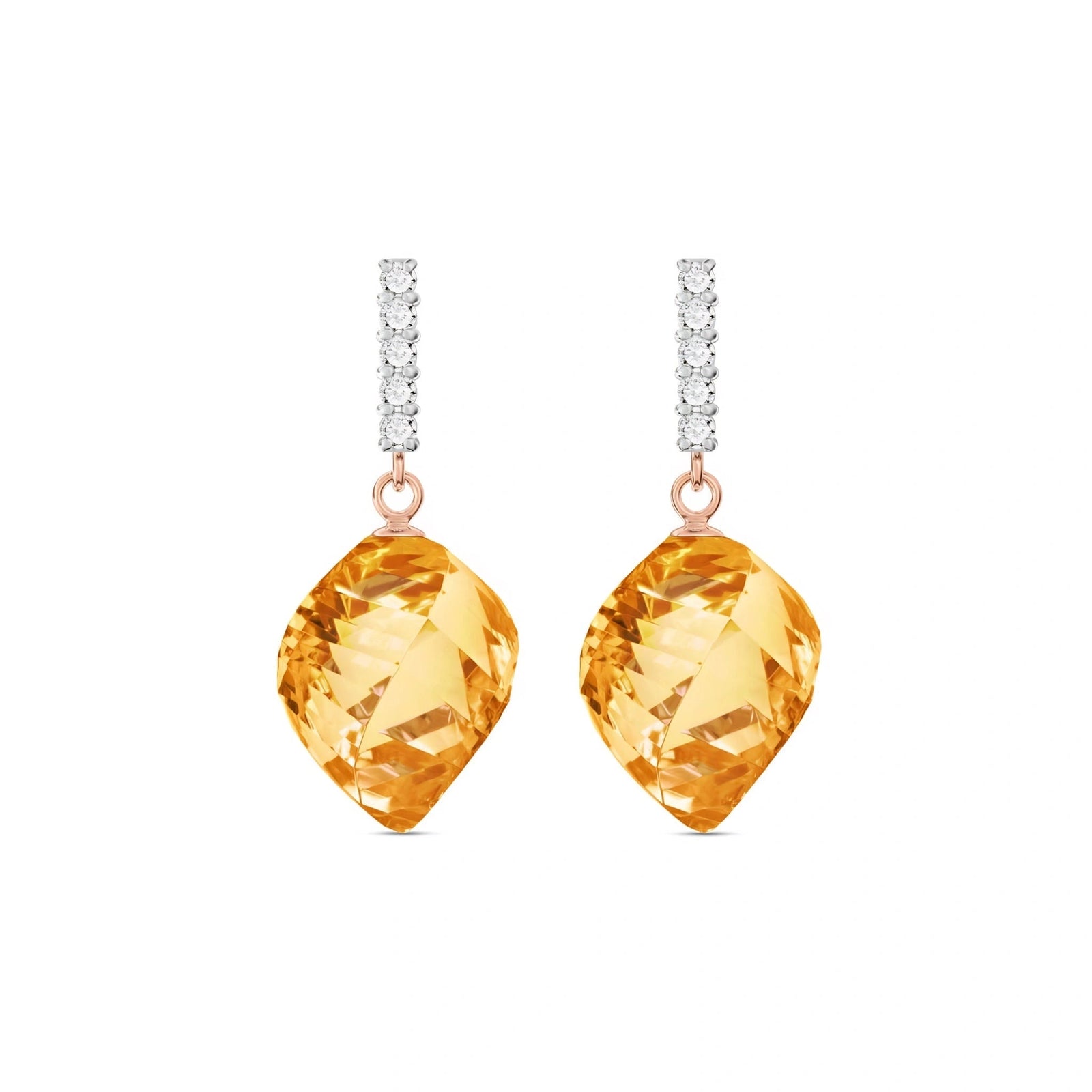 Rose Gold Earrings Citrine 10K — Ofelia
