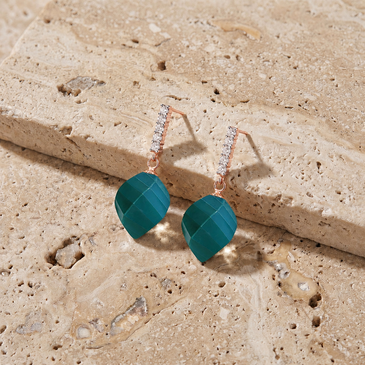 Rose Gold Earrings Citrine 10K — Ofelia